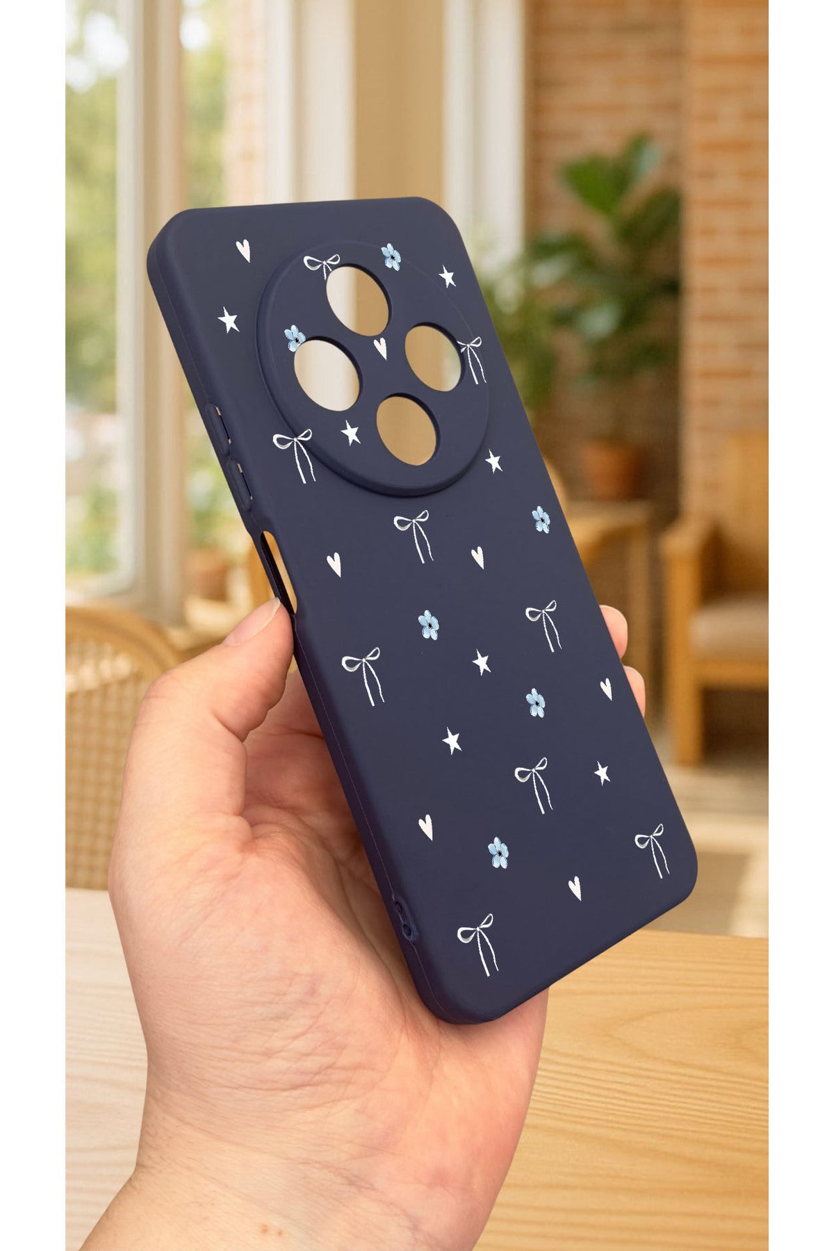 Redmi 14C - MİNİ FİYONK DESENLİ Silikon Darbe Emici Klasik Korumalı Rubber Kılıf