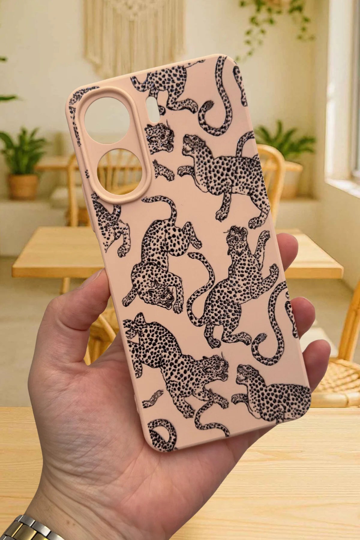 REDMİ 13C-LEOPAR DESENLİ Lansman Kamera Korumalı Yumuşak Silikon RUBBER Kılı