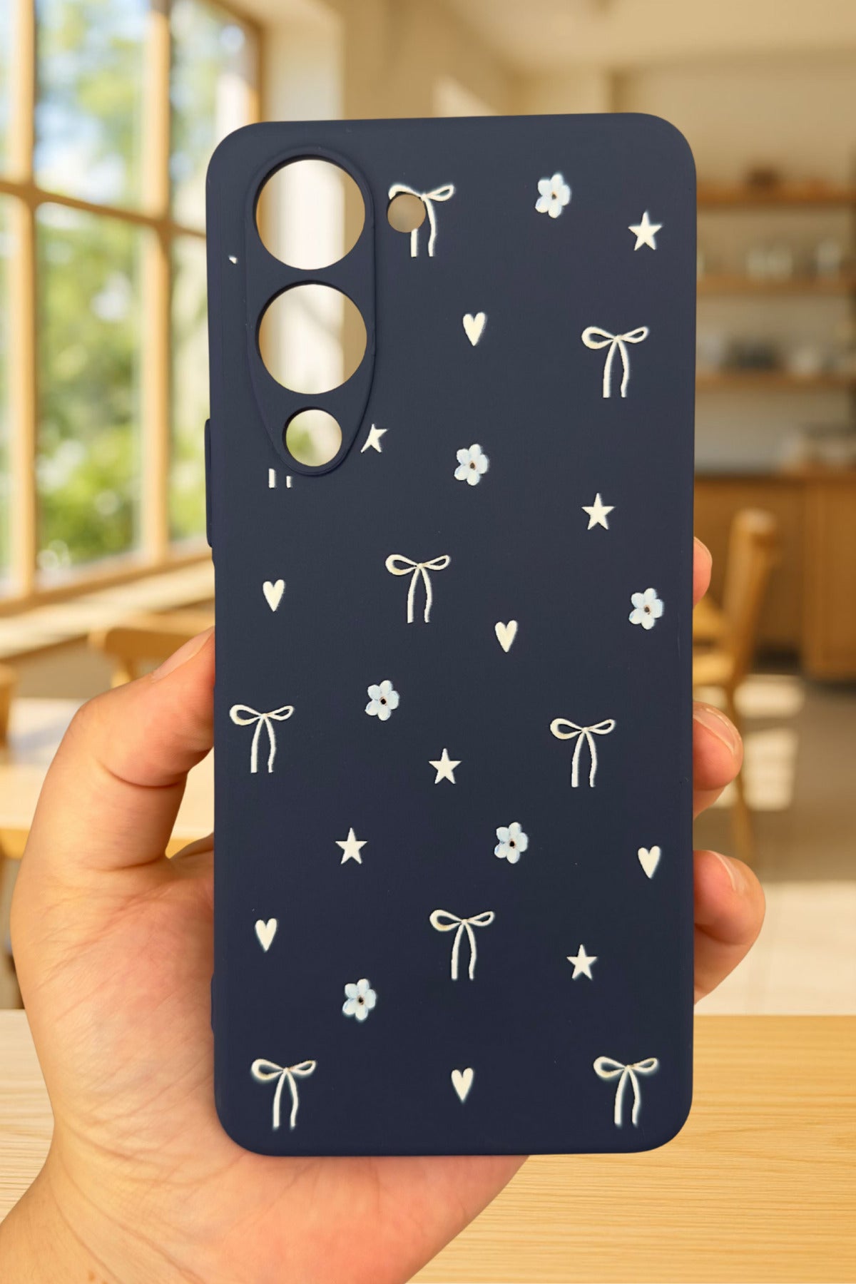 VİVO Y19 Uyumlu Mini Fiyonk Desenli Silikon Darbe Emici Klasik Korumalı Rubber Kılıf