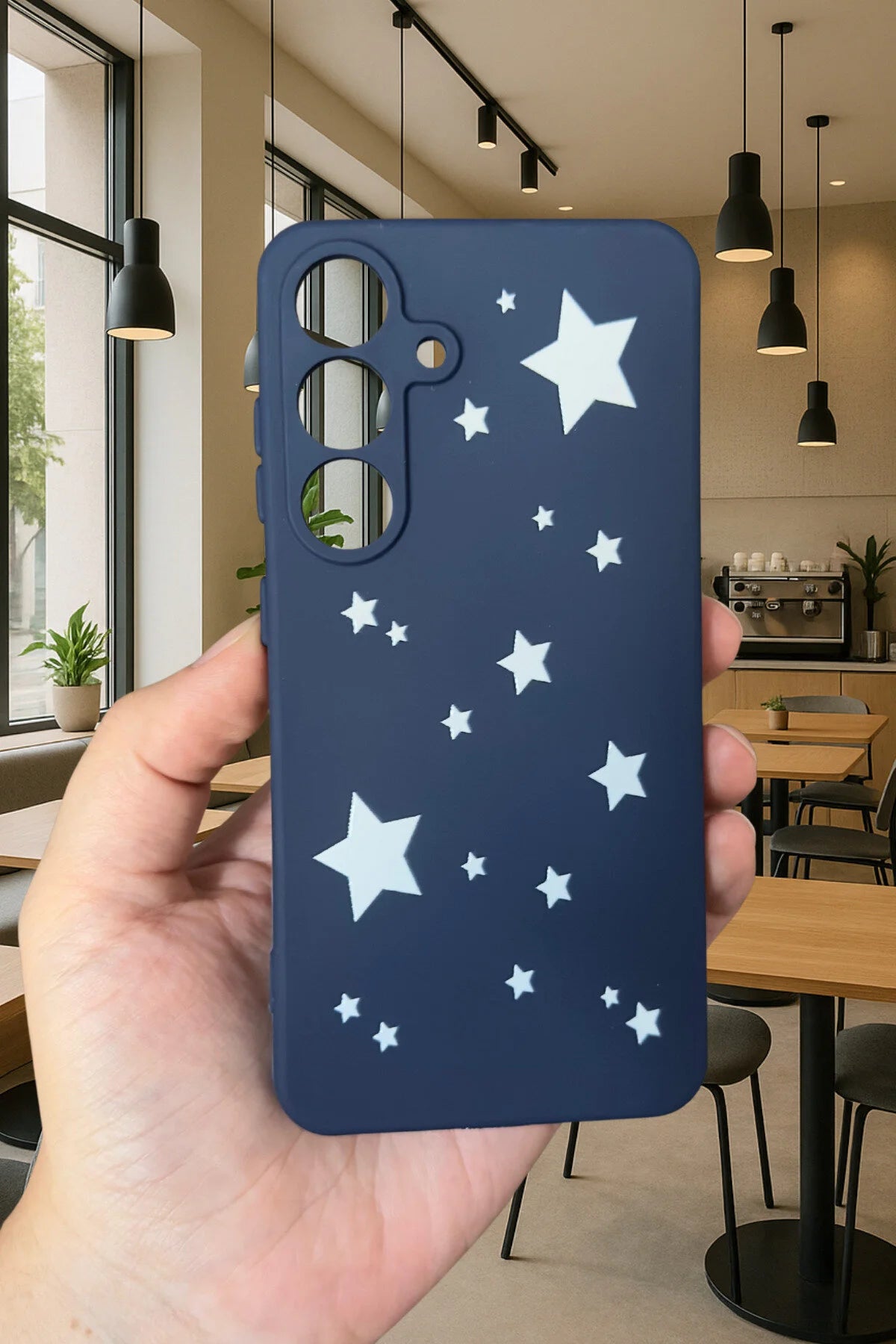 Samsung Galaxy A15 - MİNİ YILDIZ DESENLİ Silikon Darbe Emici Klasik Korumalı Rubber Kılıf