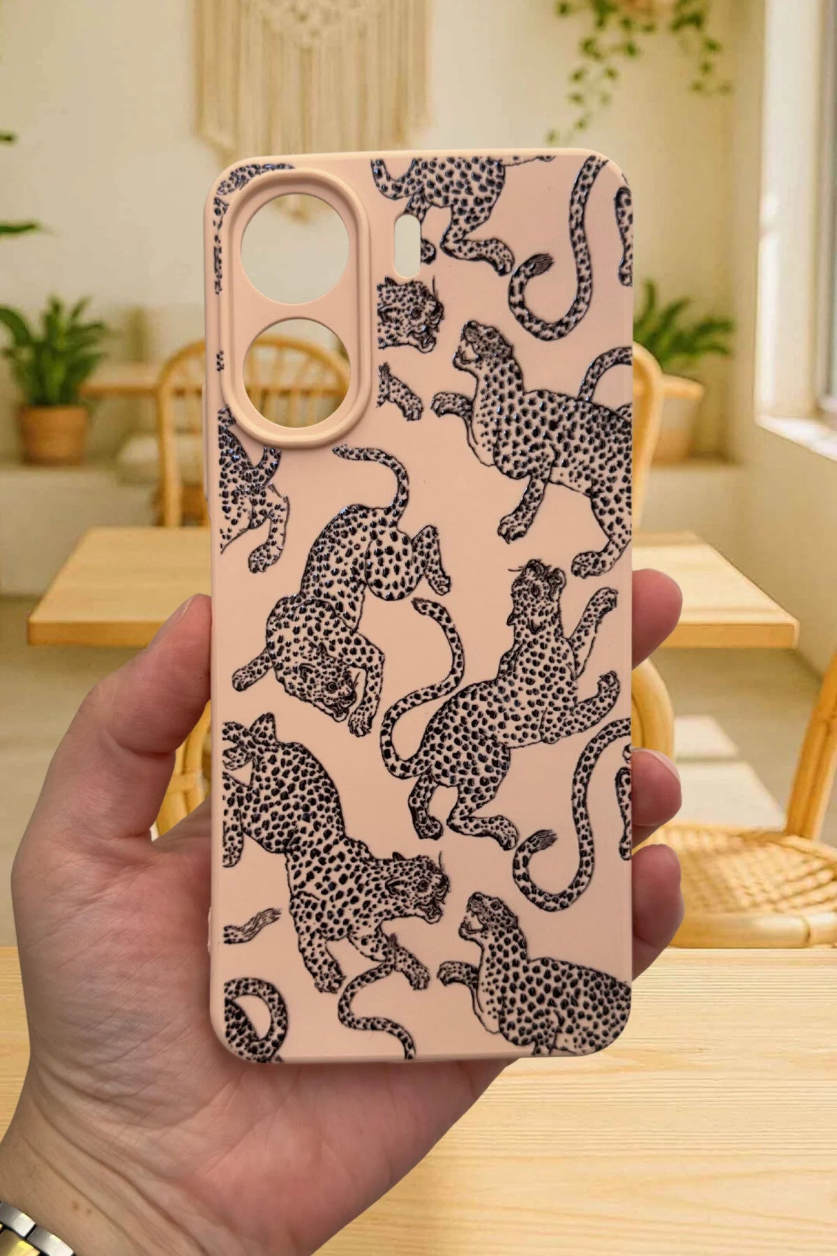 REDMİ 13C-LEOPAR DESENLİ Lansman Kamera Korumalı Yumuşak Silikon RUBBER Kılı