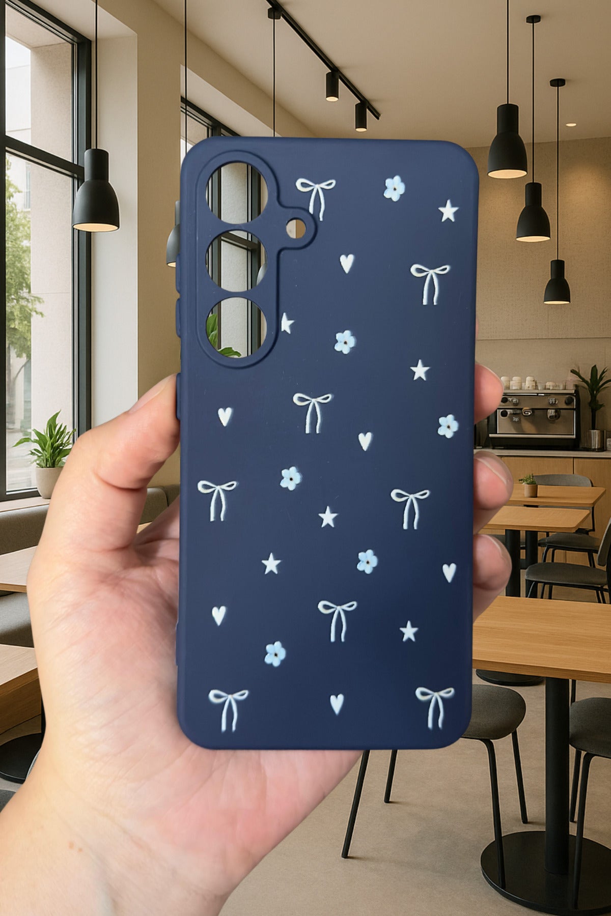 Samsung Galaxy A15 - MİNİ FİYONK DESENLİ Silikon Darbe Emici Klasik Korumalı Rubber Kılıf