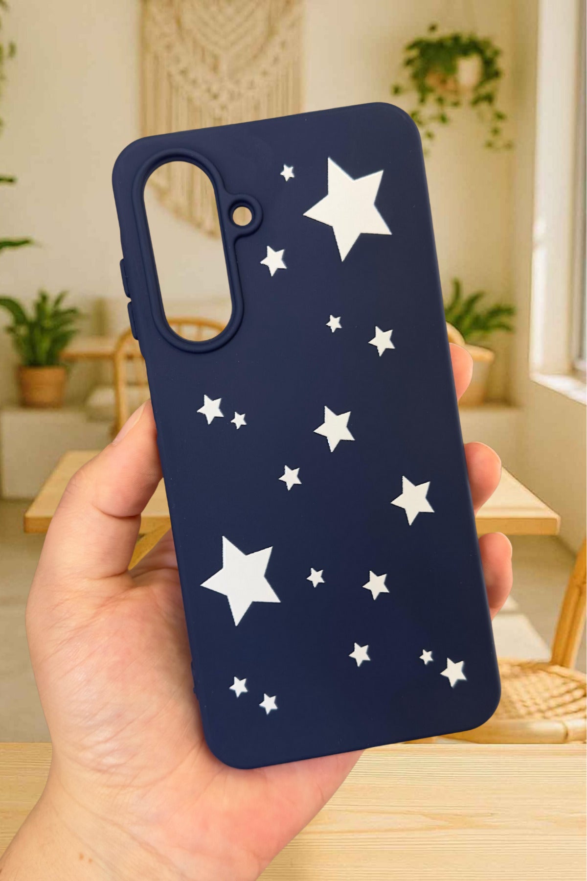 Samsung Galaxy A56 Uyumlu Mini Yıldız Desenli Silikon Darbe Emici Klasik Korumalı Rubber Kılıf