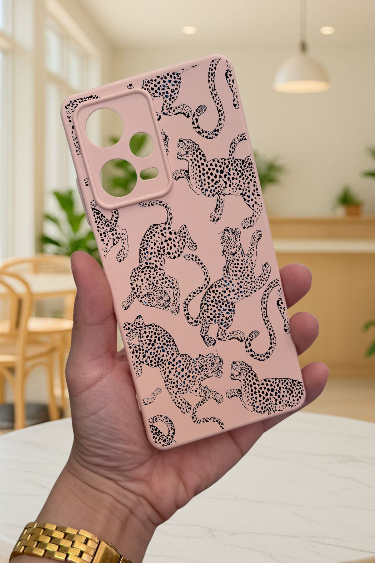 Xiaomi Redmi Note 12 Pro 5G LEOPAR DESENLİ Silikon Darbe Emici Klasik Korumalı Rubber Kılıf