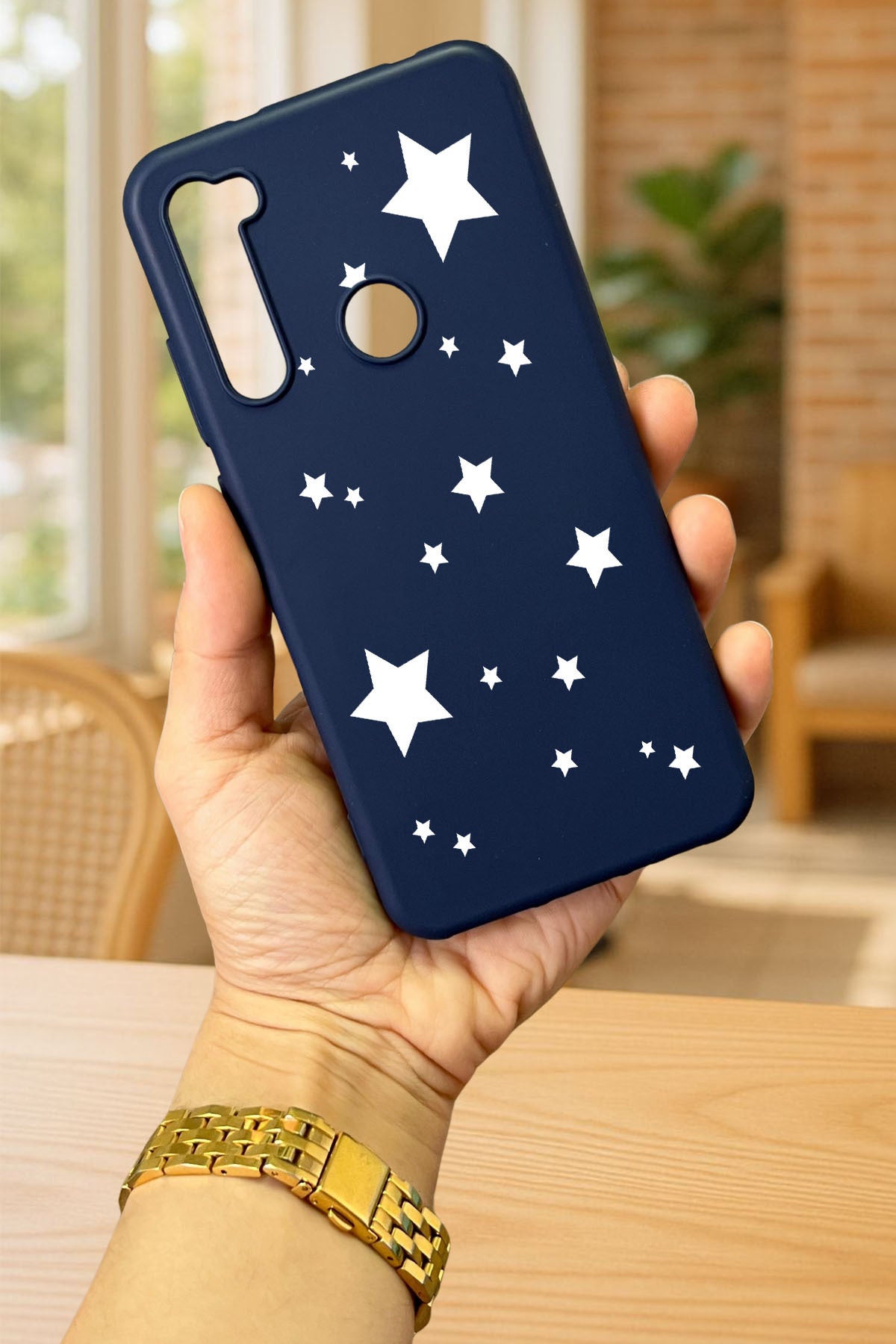 Xiaomi Redmi Note 8 MİNİ YILDIZ DESENLİ Silikon Darbe Emici Klasik Korumalı Rubber Kılıf