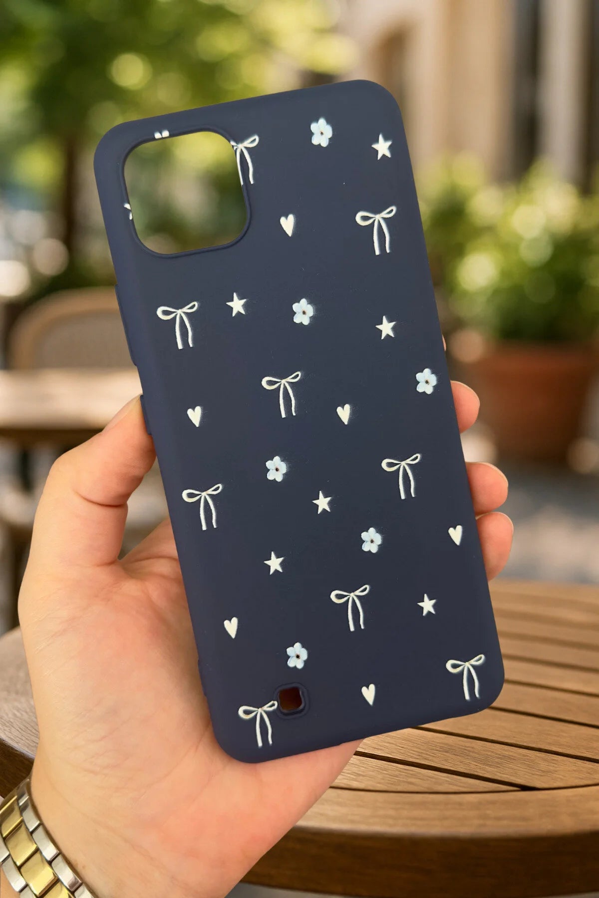 Realme C11 - MİNİ FİYONK DESENLİ Silikon Darbe Emici Klasik Korumalı Rubber Kılıf