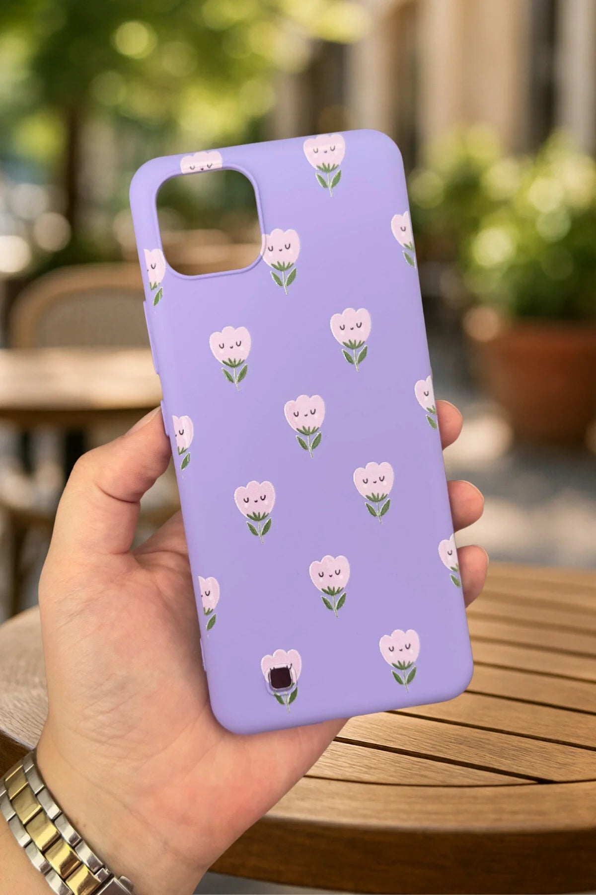 Realme C11 - MİNİ LALE DESENLİ Silikon Darbe Emici Klasik Korumalı Rubber Kılıf