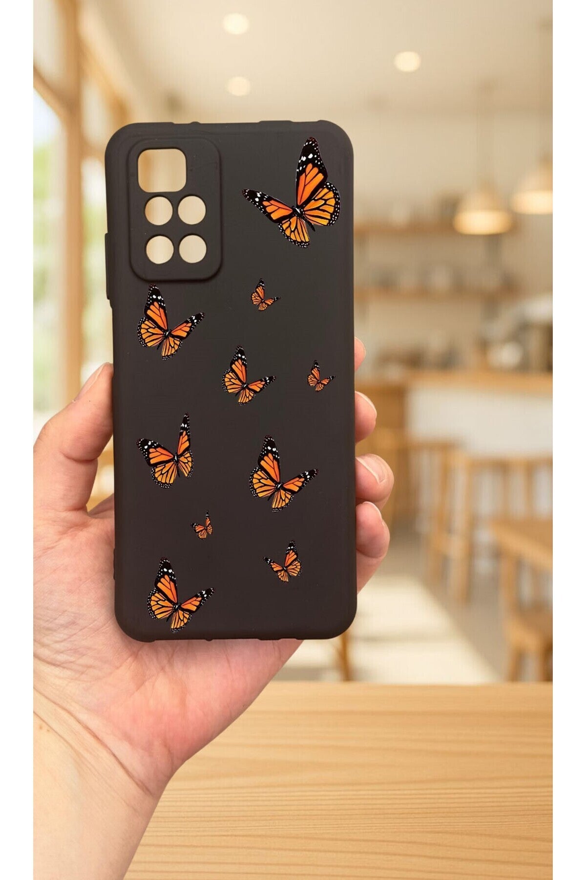 Xiaomi Redmi 10 2022 KELEBEK DESENLİ Silikon Darbe Emici Klasik Korumalı Rubber Kılıf