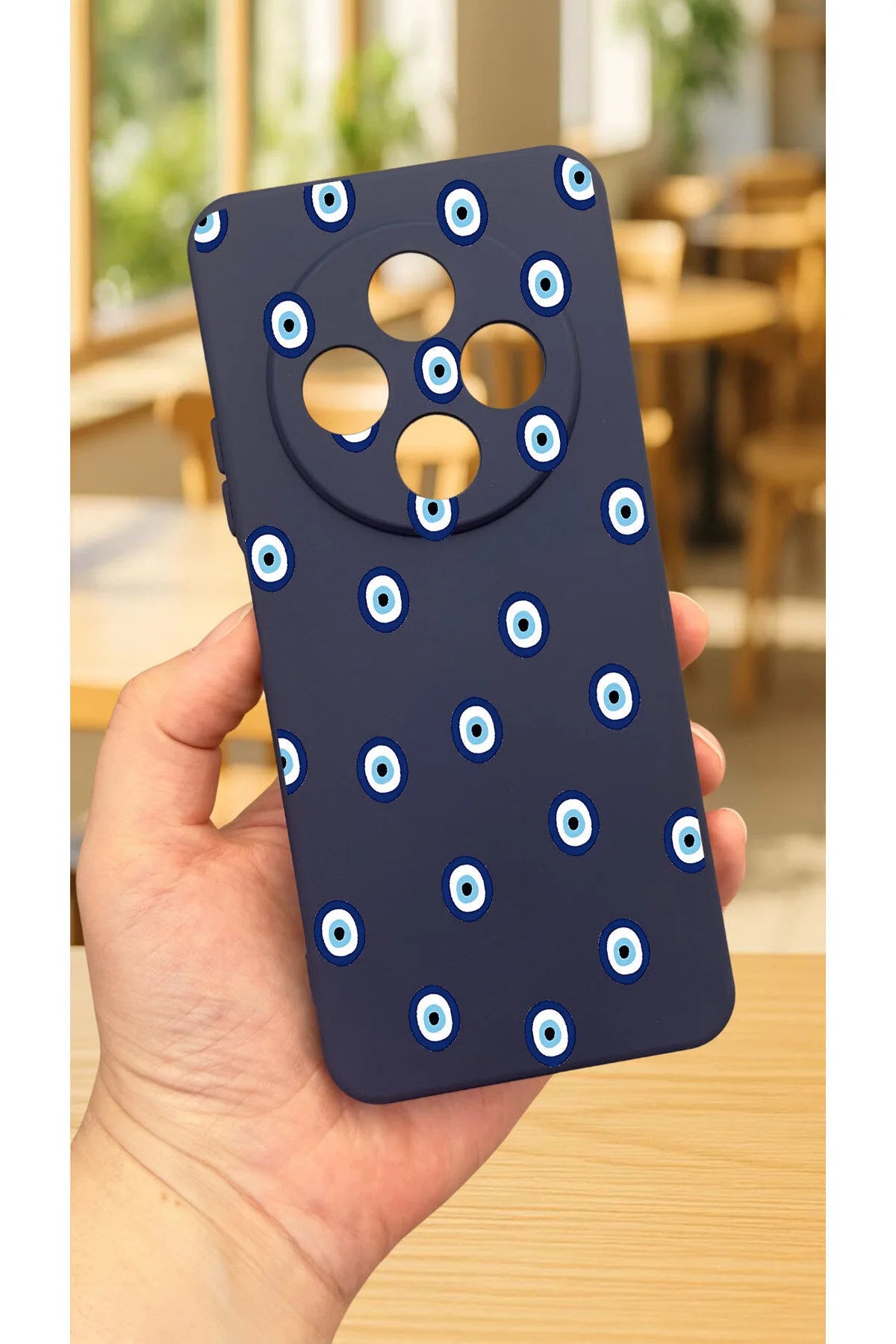 Redmi 14C -NAZAR BONCUK DESENLİ Silikon Darbe Emici Klasik Korumalı Rubber Kılıf