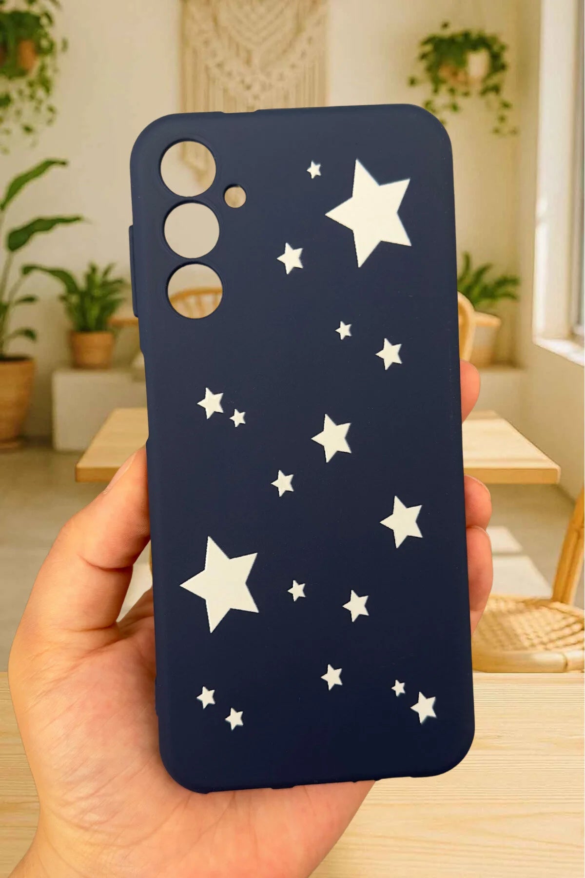 Samsung Galaxy A14 Uyumlu Mini Yıldız Desenli Silikon Darbe Emici Klasik Korumalı Rubber Kılıf