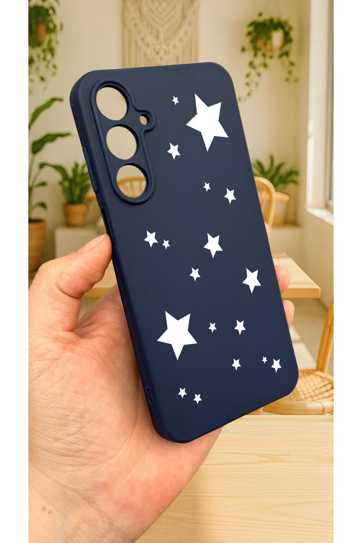 Samsung Galaxy A55 -MİNİ YILDIZ DESENLİ Silikon Darbe Emici Klasik Korumalı Rubber Kılıf