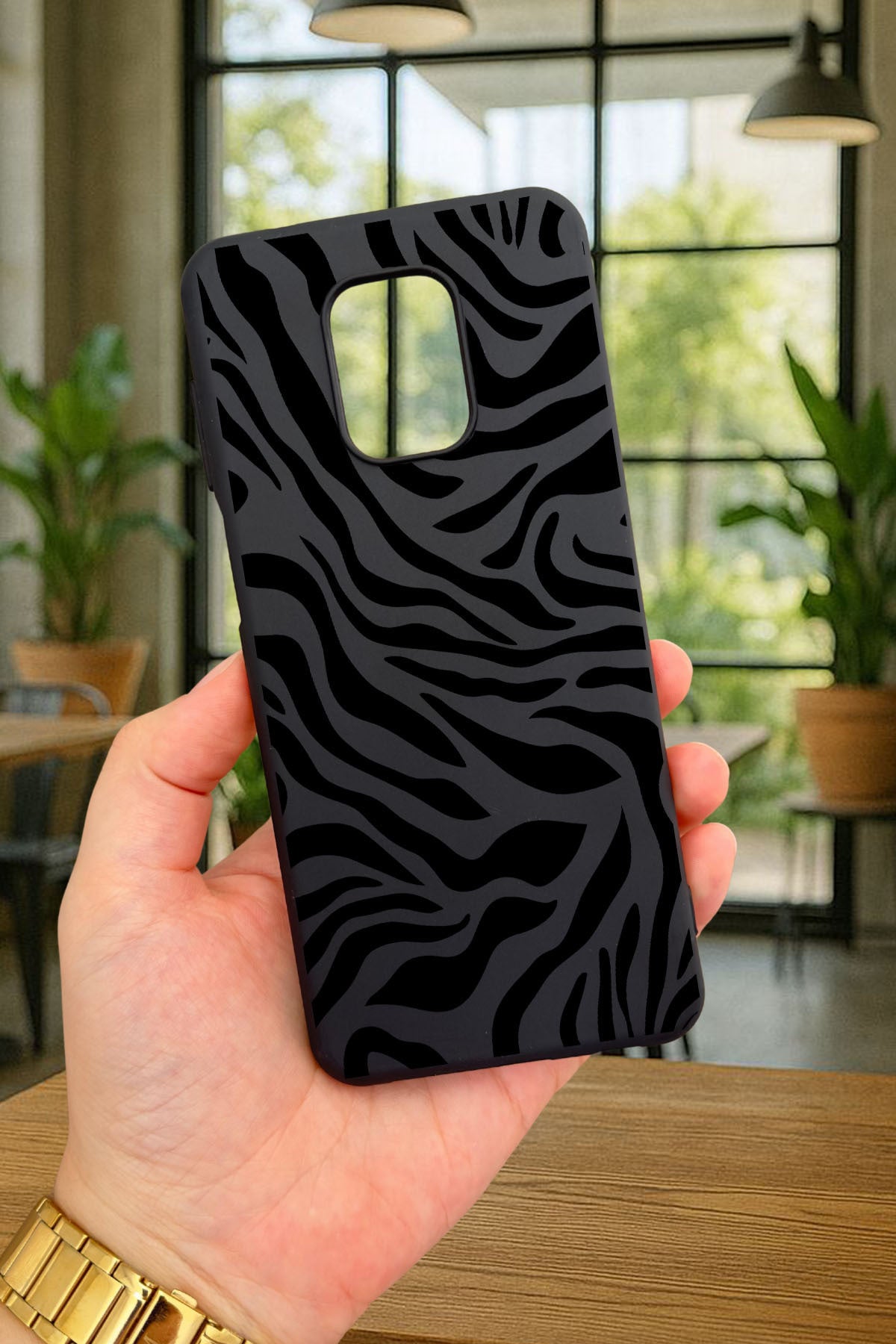 Redmi Note 9 Pro ve 9S Uyumlu ZEBRA DESENLİ Silikon Darbe Emici Klasik Korumalı Rubber Kılıf