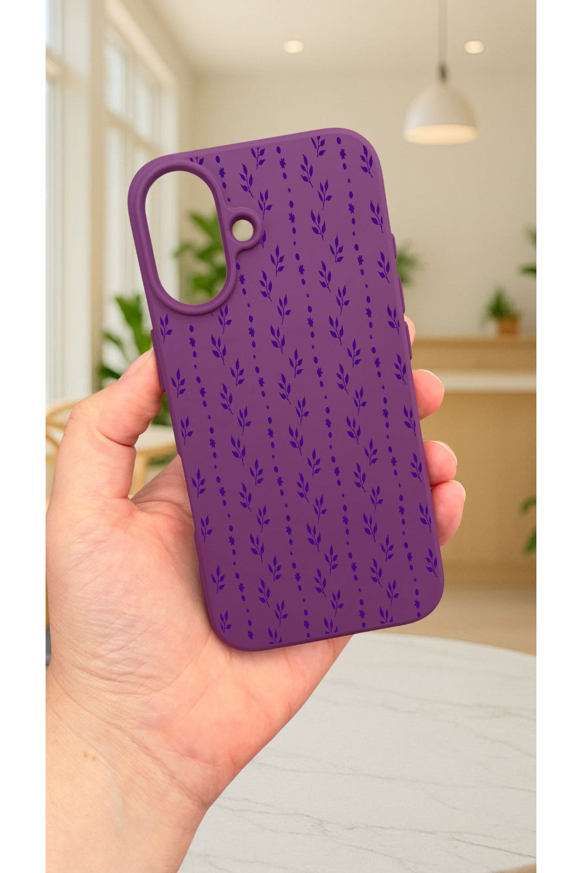 iPhone 16 - SARMAŞIK DESENLİ Silikon Darbe Emici Klasik Korumalı Rubber Kılıf