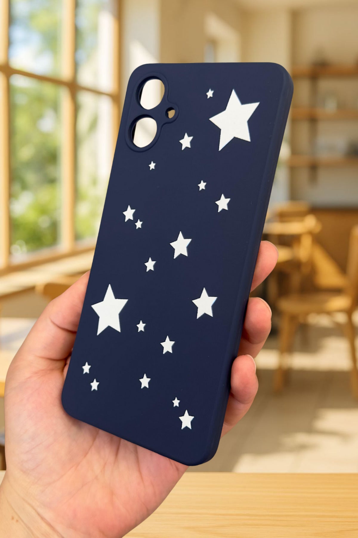 Samsung Galaxy A05 Uyumlu Mini Yıldız Desenli Silikon Darbe Emici Klasik Korumalı Rubber Kılıf