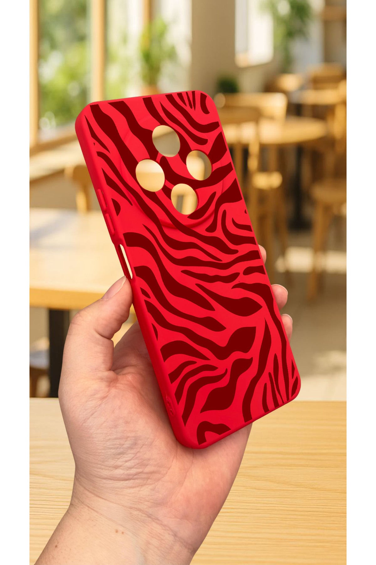 Redmi 14C -ZEBRA DESENLİ Silikon Darbe Emici Klasik Korumalı Rubber Kılıf