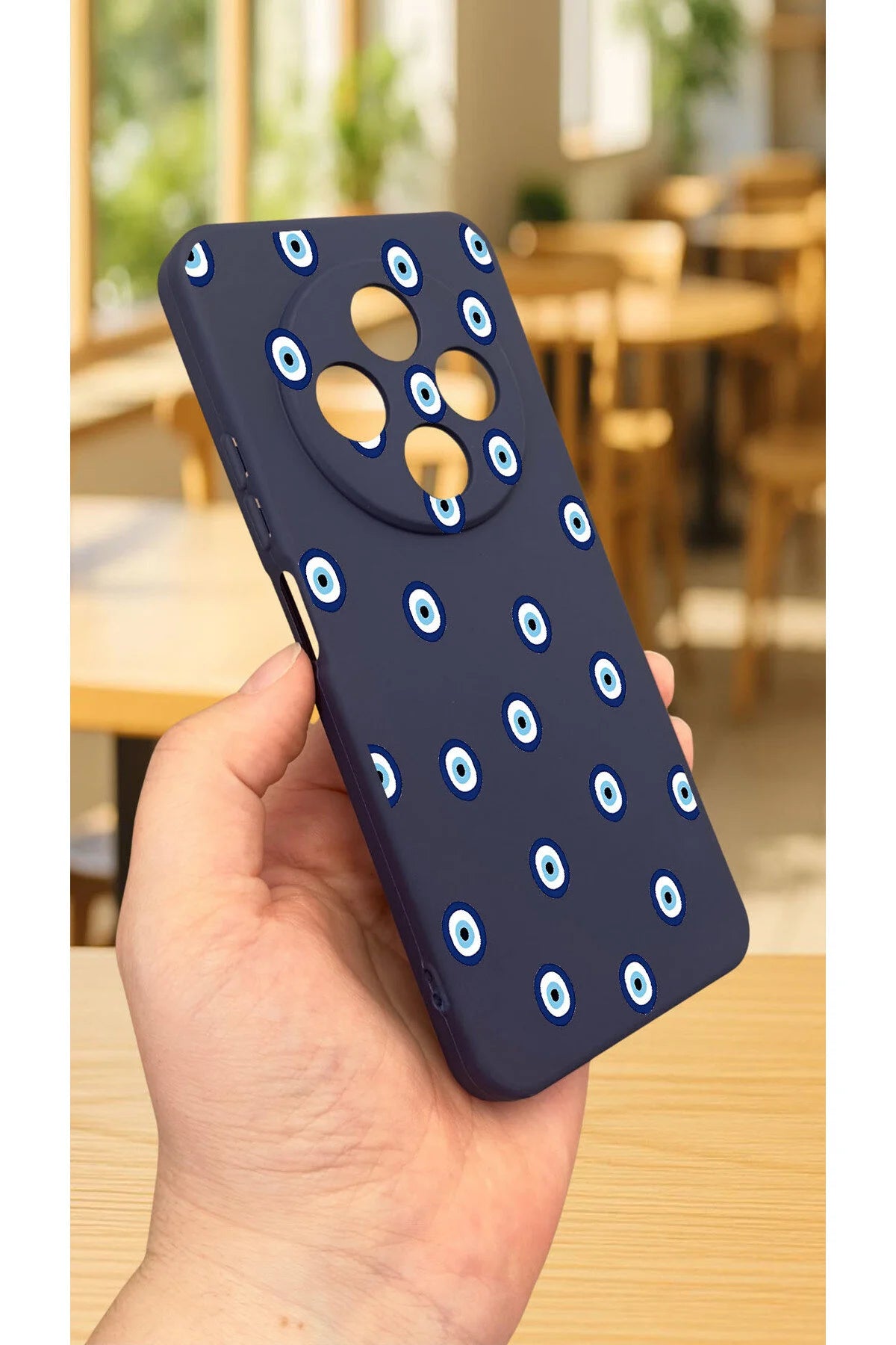 Redmi 14C -NAZAR BONCUK DESENLİ Silikon Darbe Emici Klasik Korumalı Rubber Kılıf