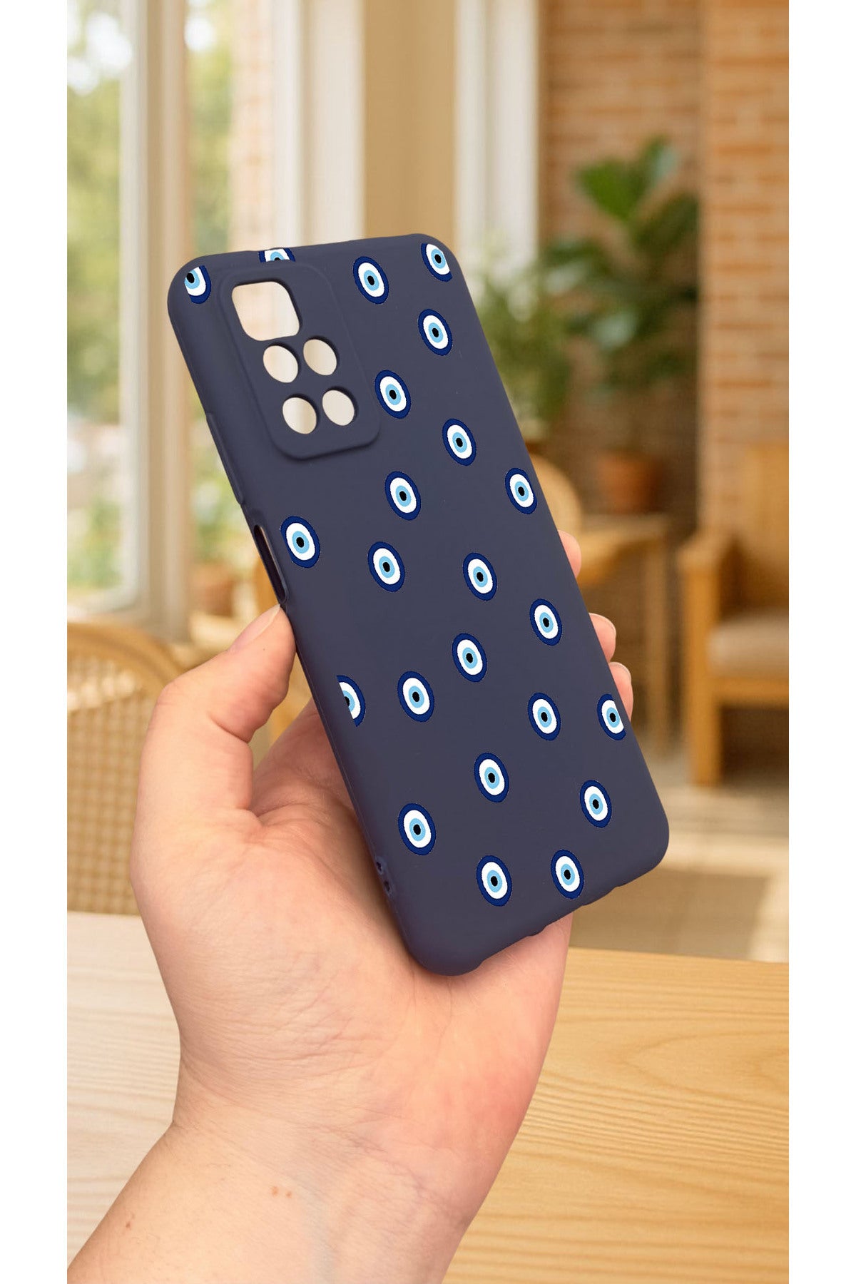 Xiaomi Redmi 10 2022 NAZAR BONCUK DESENLİ Silikon Darbe Emici Klasik Korumalı Rubber Kılıf