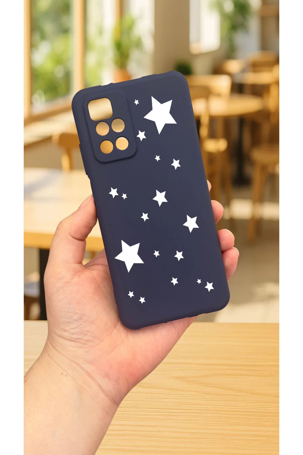 Xiaomi Redmi 10 2022 MİNİ YILDIZ DESENLİ Silikon Darbe Emici Klasik Korumalı Rubber Kılıf
