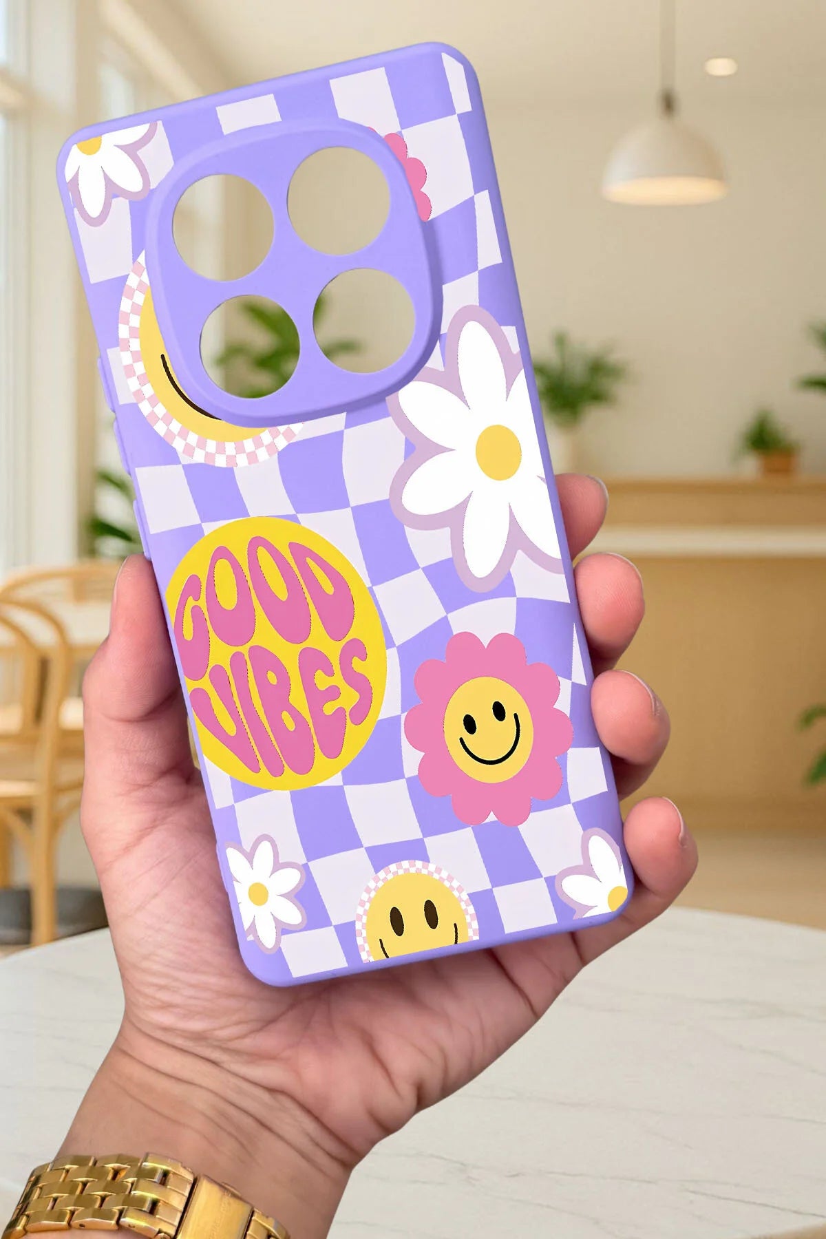 Xiaomi Redmi Note 14 Pro 5G GOOD VİBES DESENLİ Silikon Darbe Emici Klasik Korumalı Rubber Kılıf