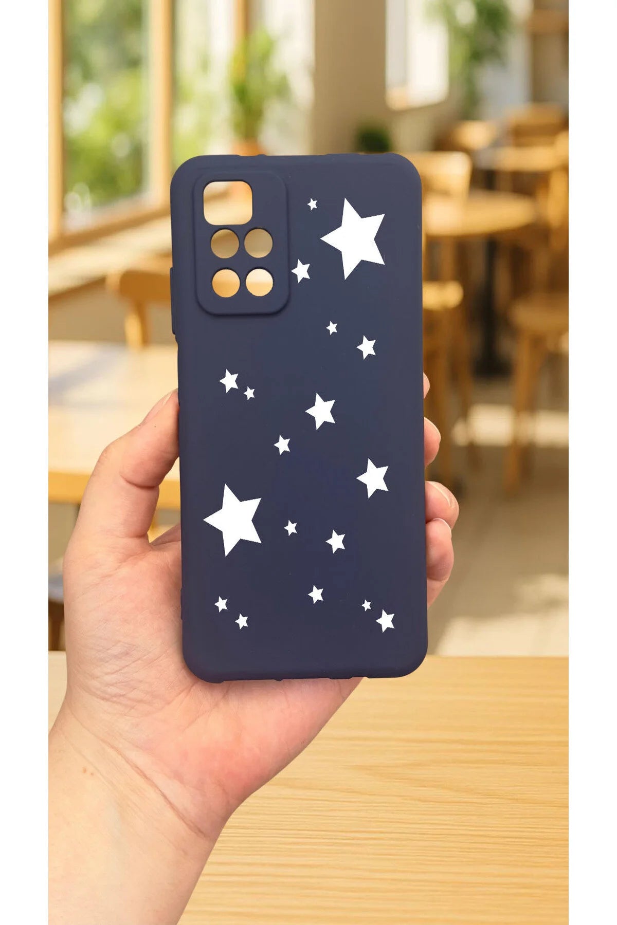 Xiaomi Redmi 10 2022 MİNİ YILDIZ DESENLİ Silikon Darbe Emici Klasik Korumalı Rubber Kılıf