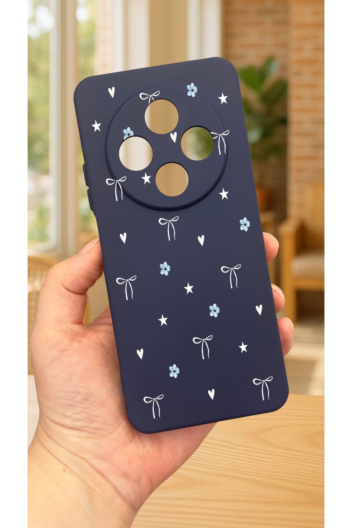 Redmi 14C - MİNİ FİYONK DESENLİ Silikon Darbe Emici Klasik Korumalı Rubber Kılıf