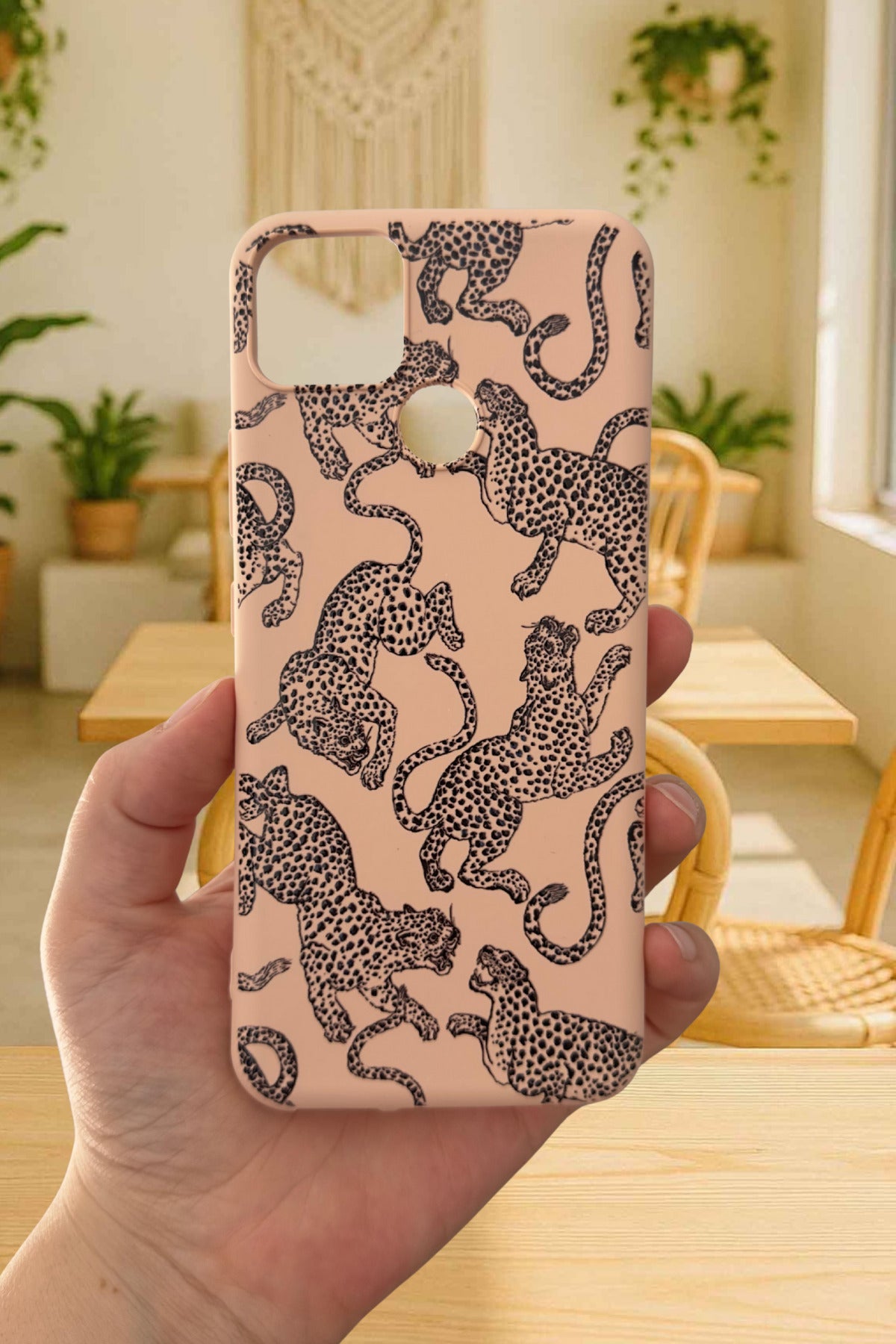 Realme C25 Uyumlu Kılıf LEOPAR DESENLİ Silikon Darbe Emici Klasik Korumalı Rubber KAPAK