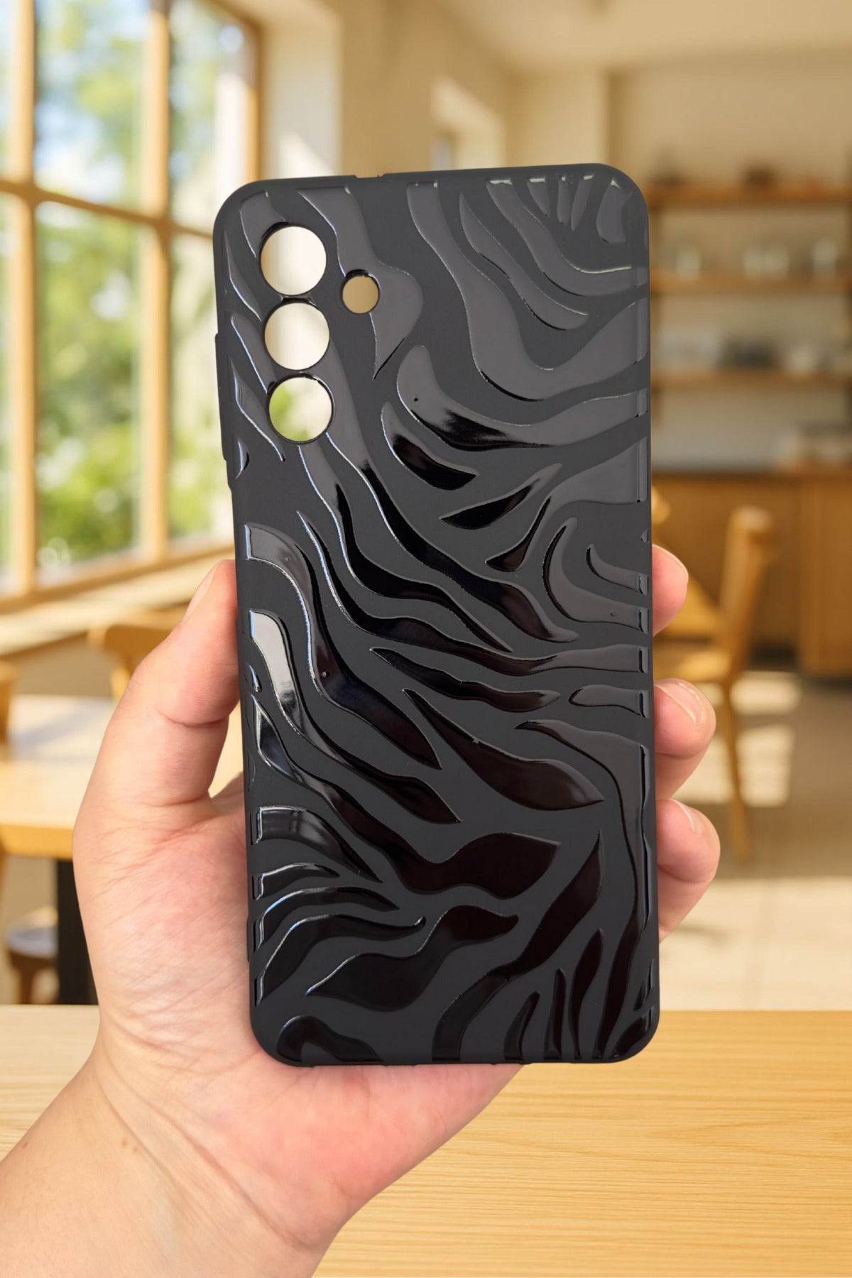 Samsung Galaxy A54 Uyumlu Zebra Desenli Silikon Darbe Emici Klasik Korumalı Rubber Kılıf