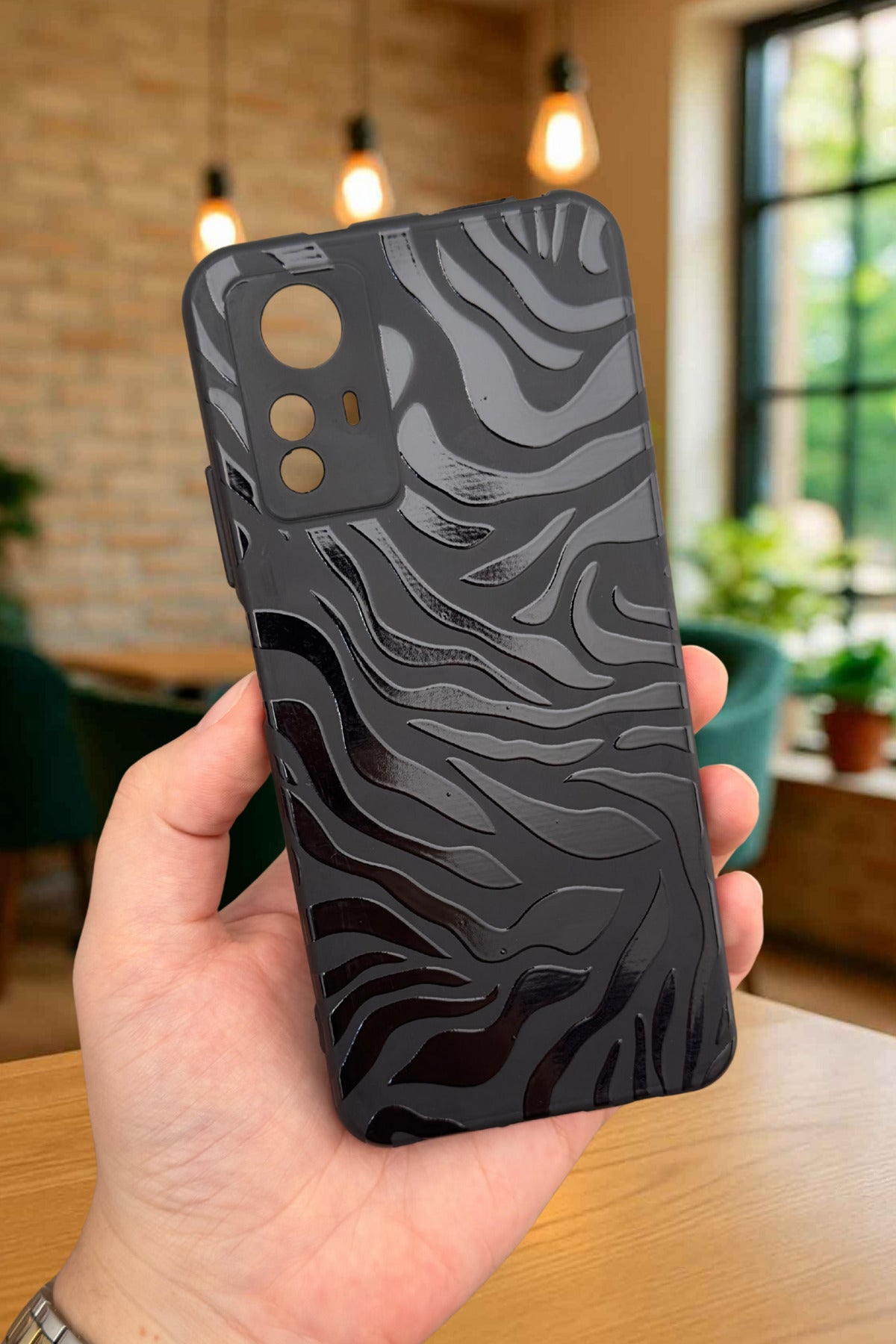 Xiaomi Redmi Note 12S - ZEBRA DESENLİ Silikon Darbe Emici Klasik Korumalı Rubber Kılıf