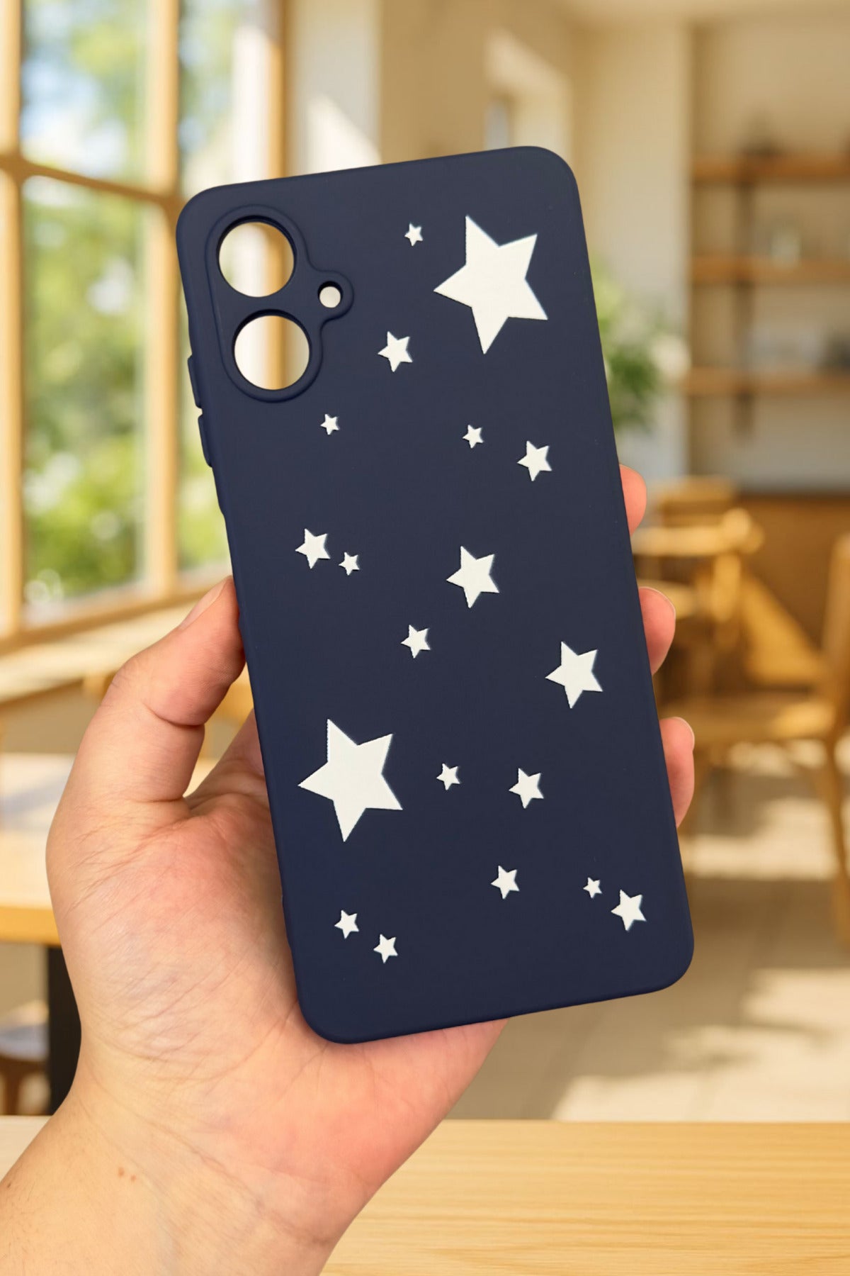 Samsung Galaxy A05 Uyumlu Mini Yıldız Desenli Silikon Darbe Emici Klasik Korumalı Rubber Kılıf