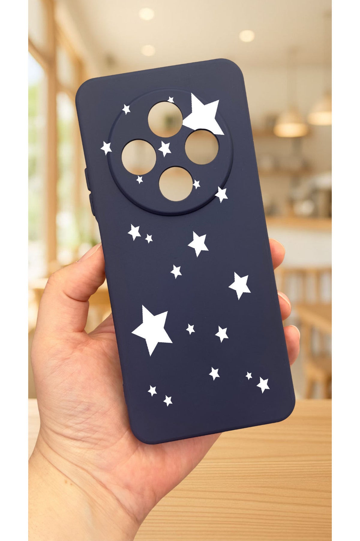 Redmi 14C -MİNİ YILDIZ DESENLİ Silikon Darbe Emici Klasik Korumalı Rubber Kılıf