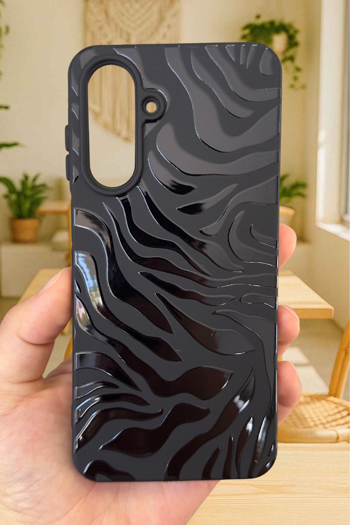 Samsung Galaxy A56 Uyumlu Zebra Desenli Silikon Darbe Emici Klasik Korumalı Rubber Kılıf