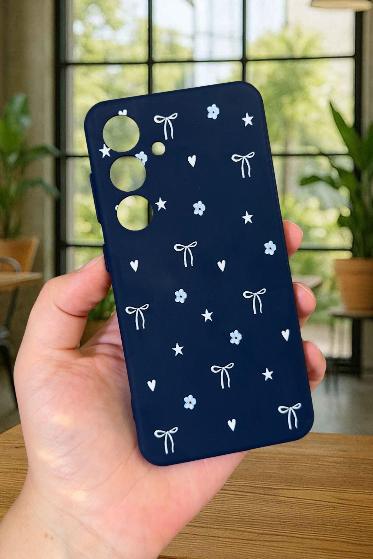 Samsung Galaxy S24 - MİNİ FİYONK DESENLİ Silikon Darbe Emici Klasik Korumalı Rubber Kılıf