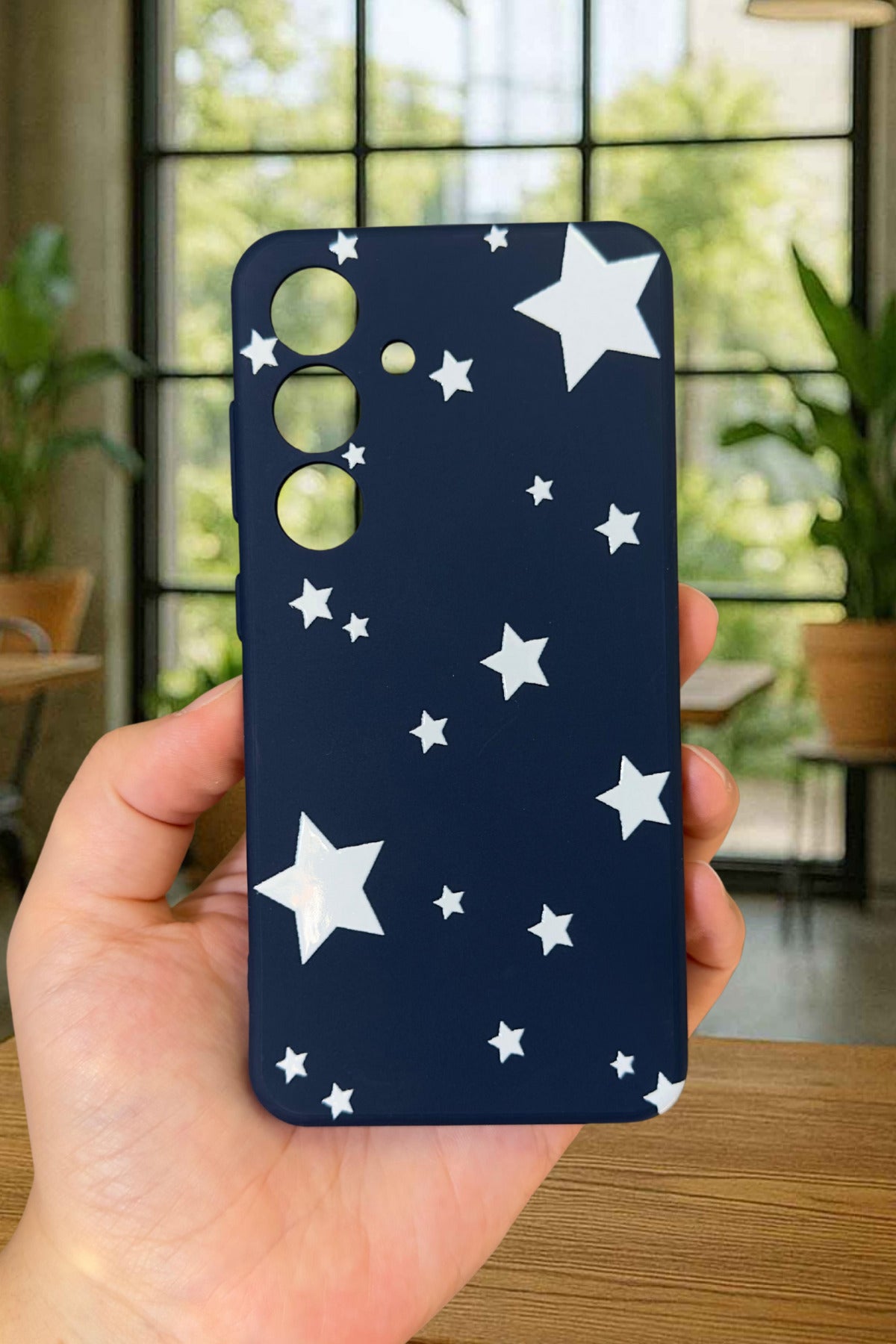 Samsung Galaxy S24-MİNİ YILDIZ DESENLİ Silikon Darbe Emici Klasik Korumalı Rubber Kılıf