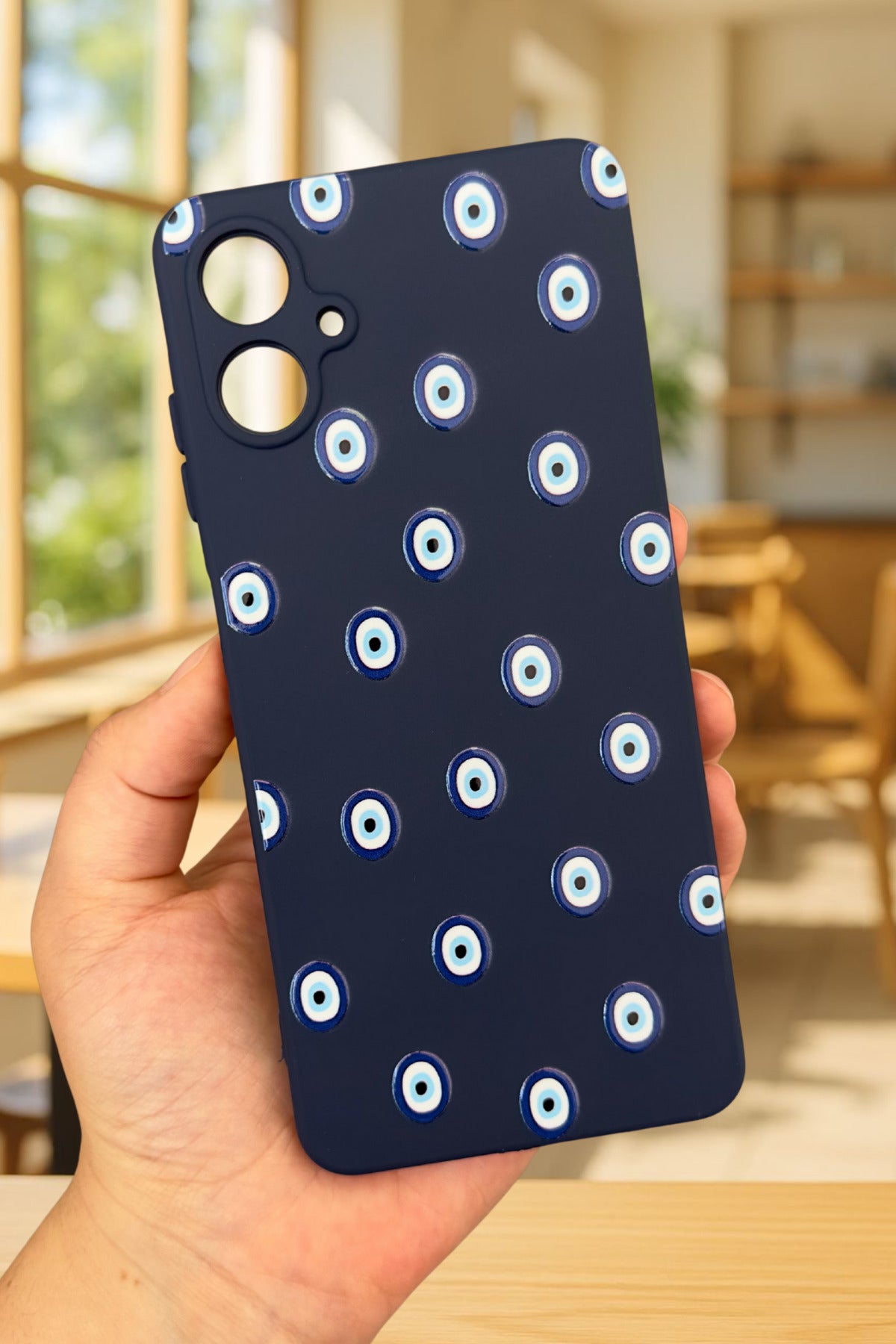 Samsung Galaxy A05 Uyumlu Nazar Boncuk Desenli Silikon Darbe Emici Klasik Korumalı Rubber Kılıf