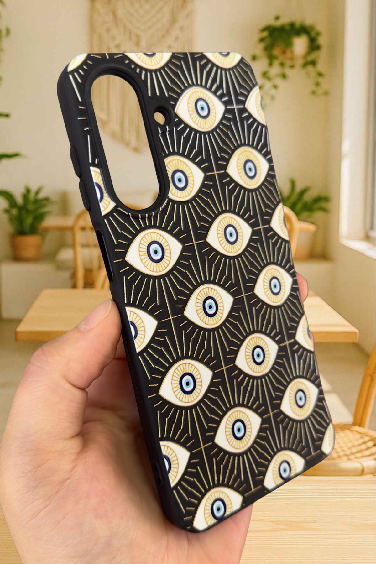 Samsung Galaxy A26 Uyumlu EVIL EYE DESENLİ Silikon Darbe Emici Klasik Korumalı Rubber Kılıf