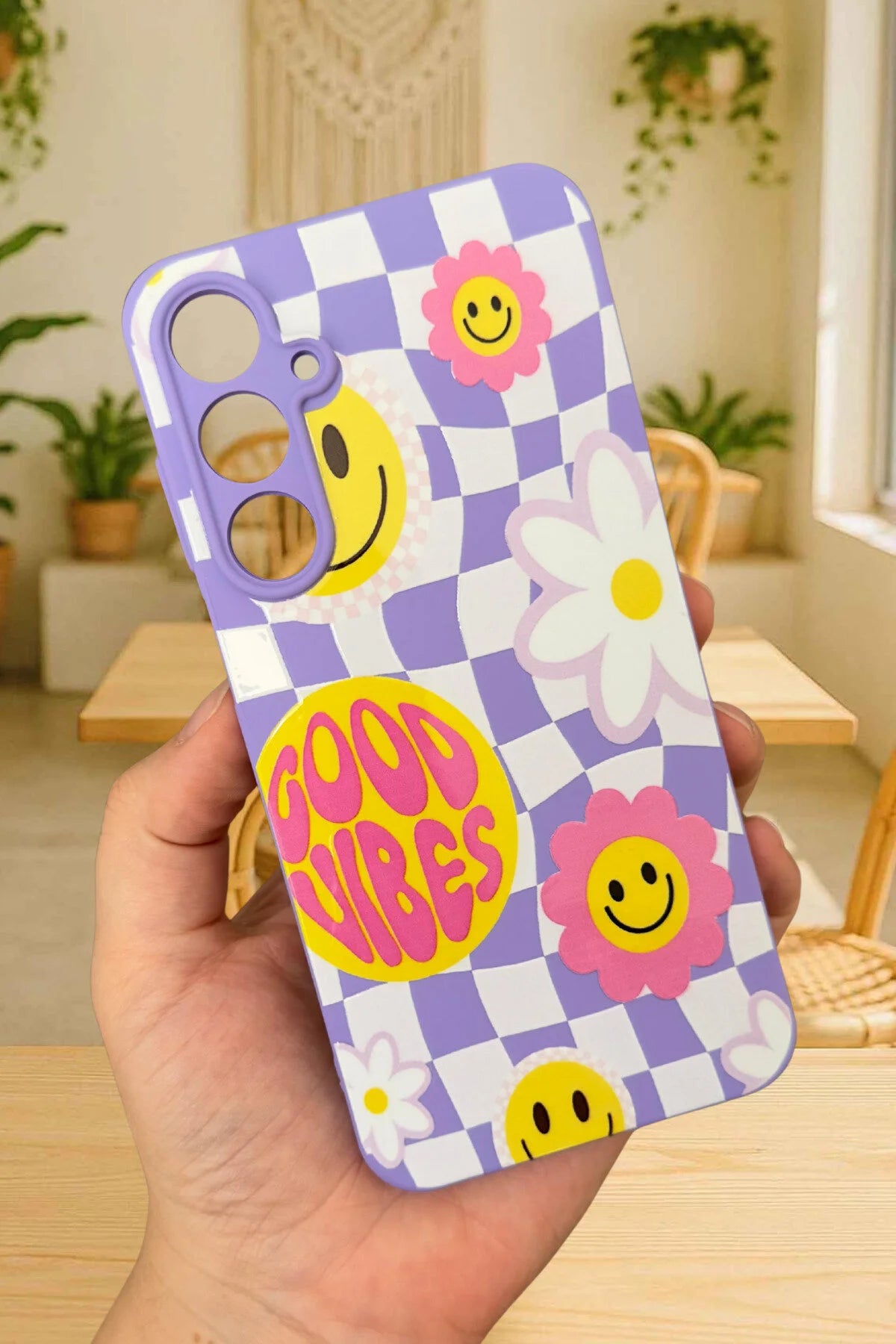 Samsung Galaxy A55 -GOOD VİBES Silikon Darbe Emici Klasik Korumalı Rubber Kılıf