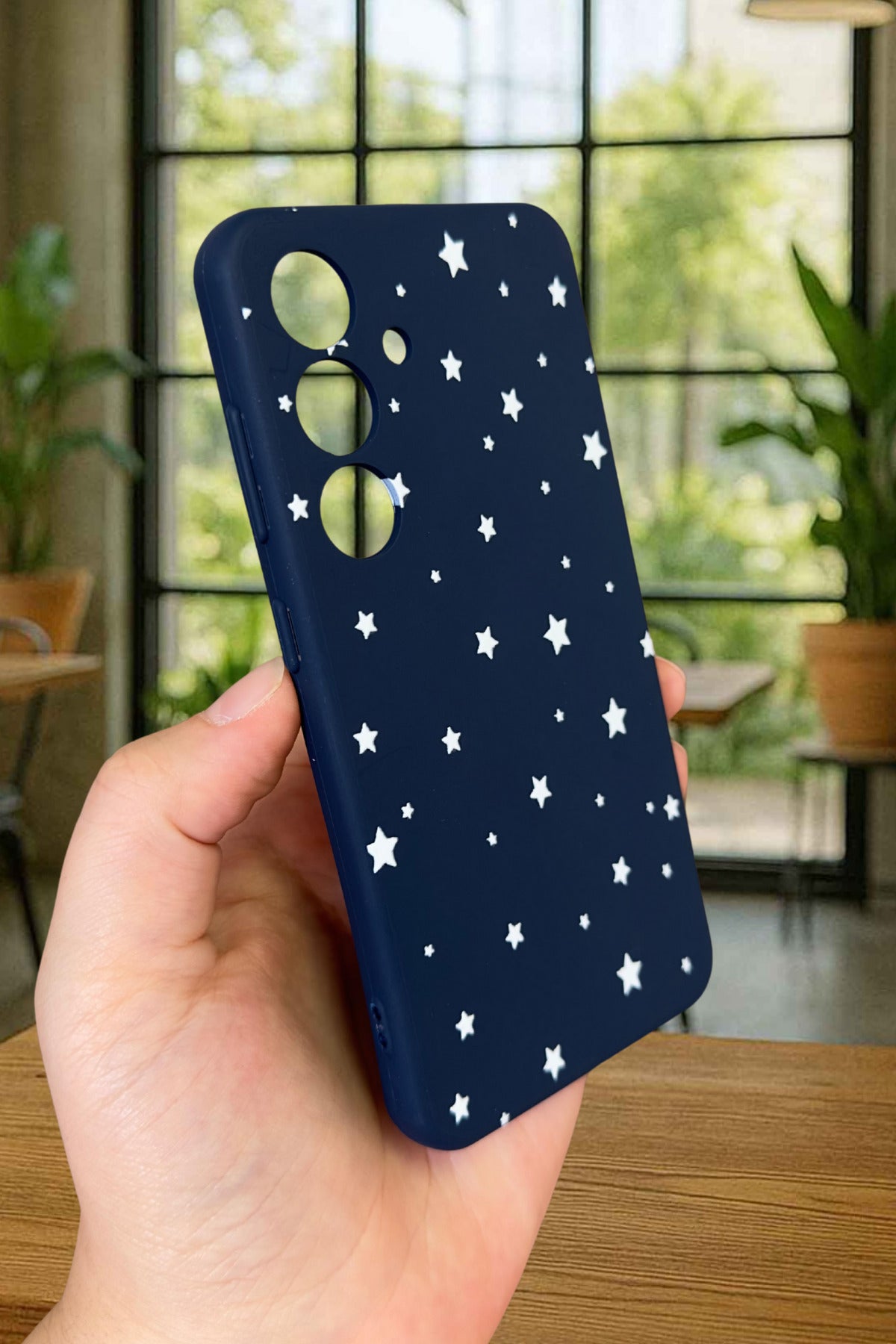 Samsung Galaxy S24- MİNİMAL YILDIZ DESENLİ Silikon Darbe Emici Klasik Korumalı Rubber Kılıf