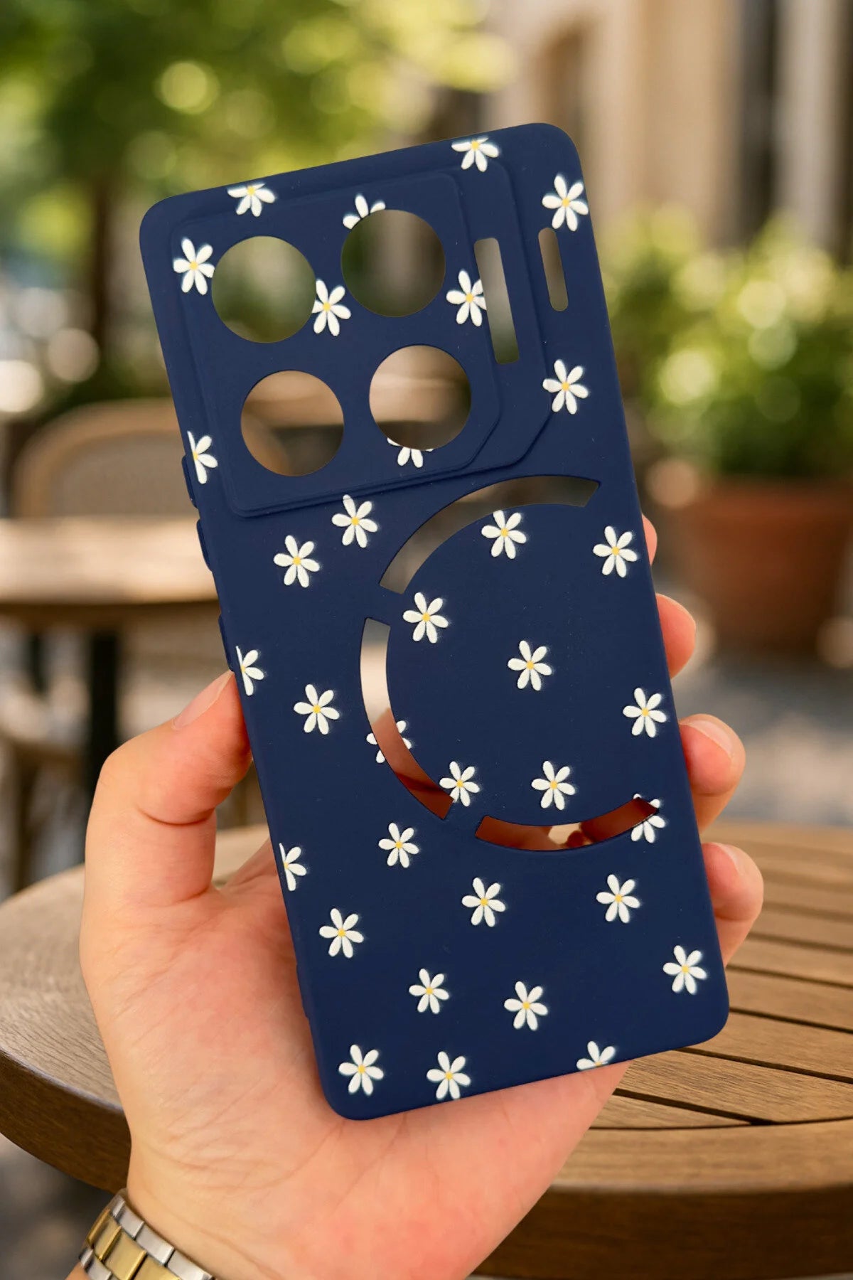 İnfinix GT 20 Pro-MİNİ PAPATYA DESENLİ Silikon Darbe Emici Klasik Korumalı Rubber Kılıf