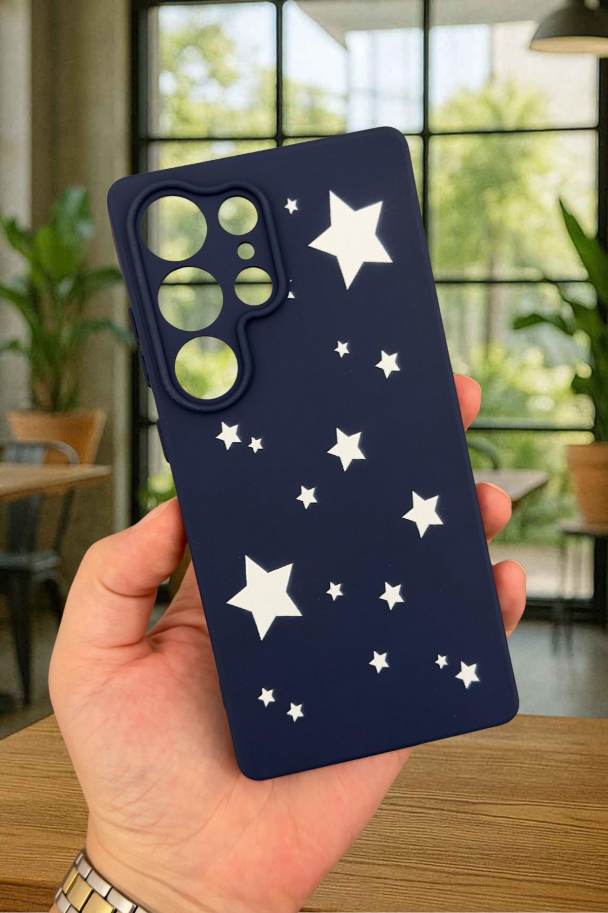 Samsung Galaxy S25 Ultra Mini Yıldız Desenli Silikon Darbe Emici Klasik Korumalı Rubber Kılıf