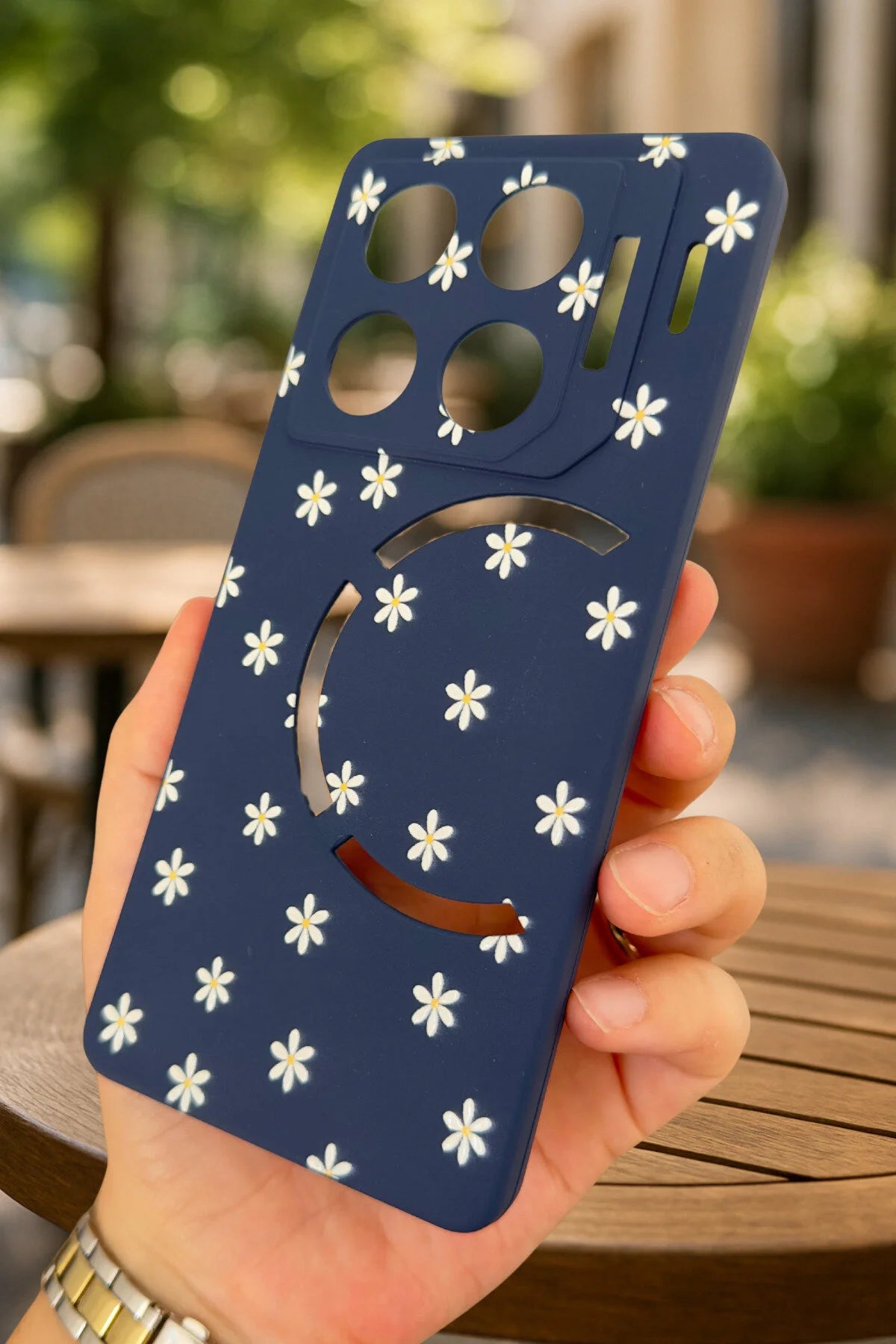 İnfinix GT 20 Pro-MİNİ PAPATYA DESENLİ Silikon Darbe Emici Klasik Korumalı Rubber Kılıf