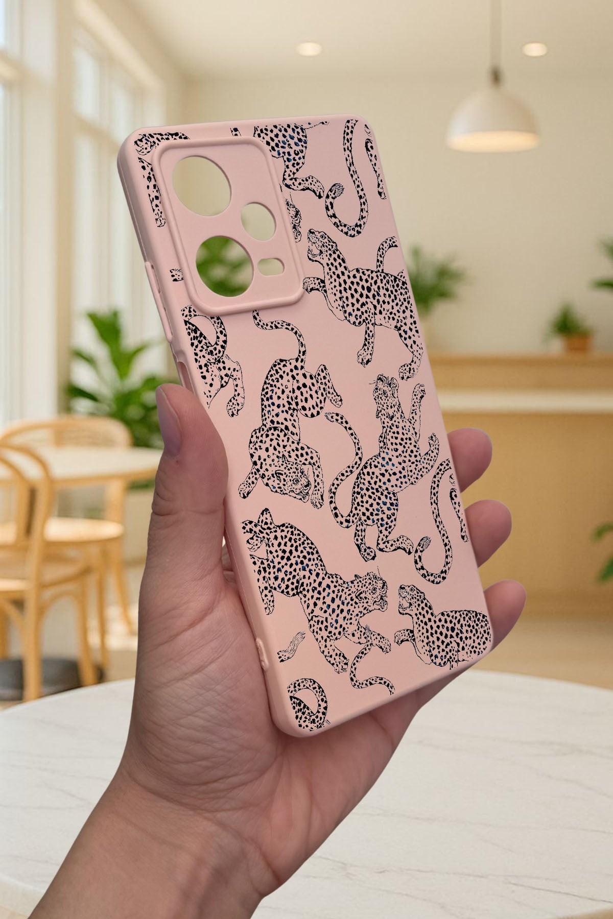 Xiaomi Redmi Note 12 Pro 5G LEOPAR DESENLİ Silikon Darbe Emici Klasik Korumalı Rubber Kılıf