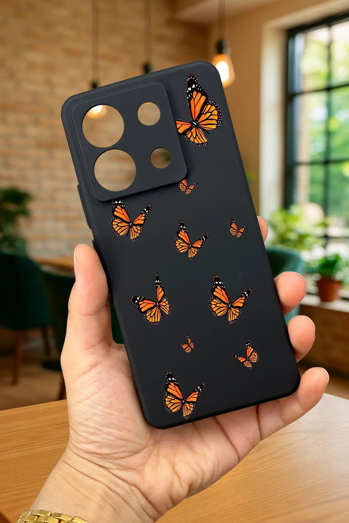 Xiaomi Redmi Note 13 Pro 5G KELEBEK DESENLİ Silikon Darbe Emici Klasik Korumalı Rubber Kılıf