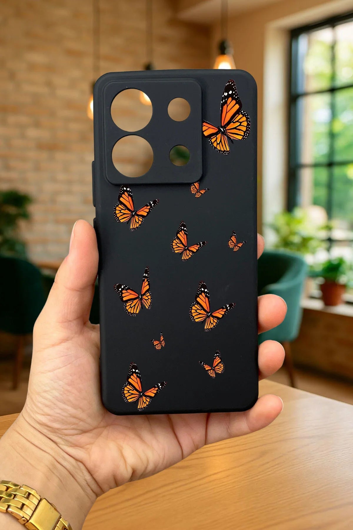 Xiaomi Redmi Note 13 Pro 5G KELEBEK DESENLİ Silikon Darbe Emici Klasik Korumalı Rubber Kılıf