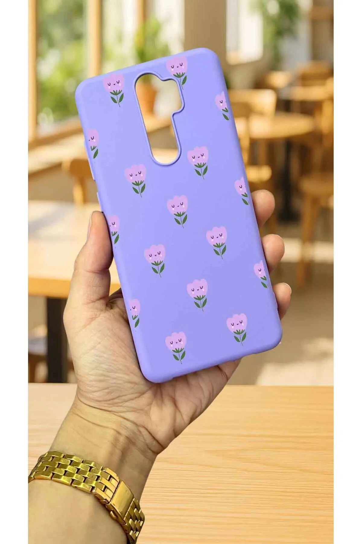 Xiaomi Redmi Note 8 Pro MİNİ LALE DESENLİ Silikon Darbe Emici Klasik Korumalı Rubber Kılıf