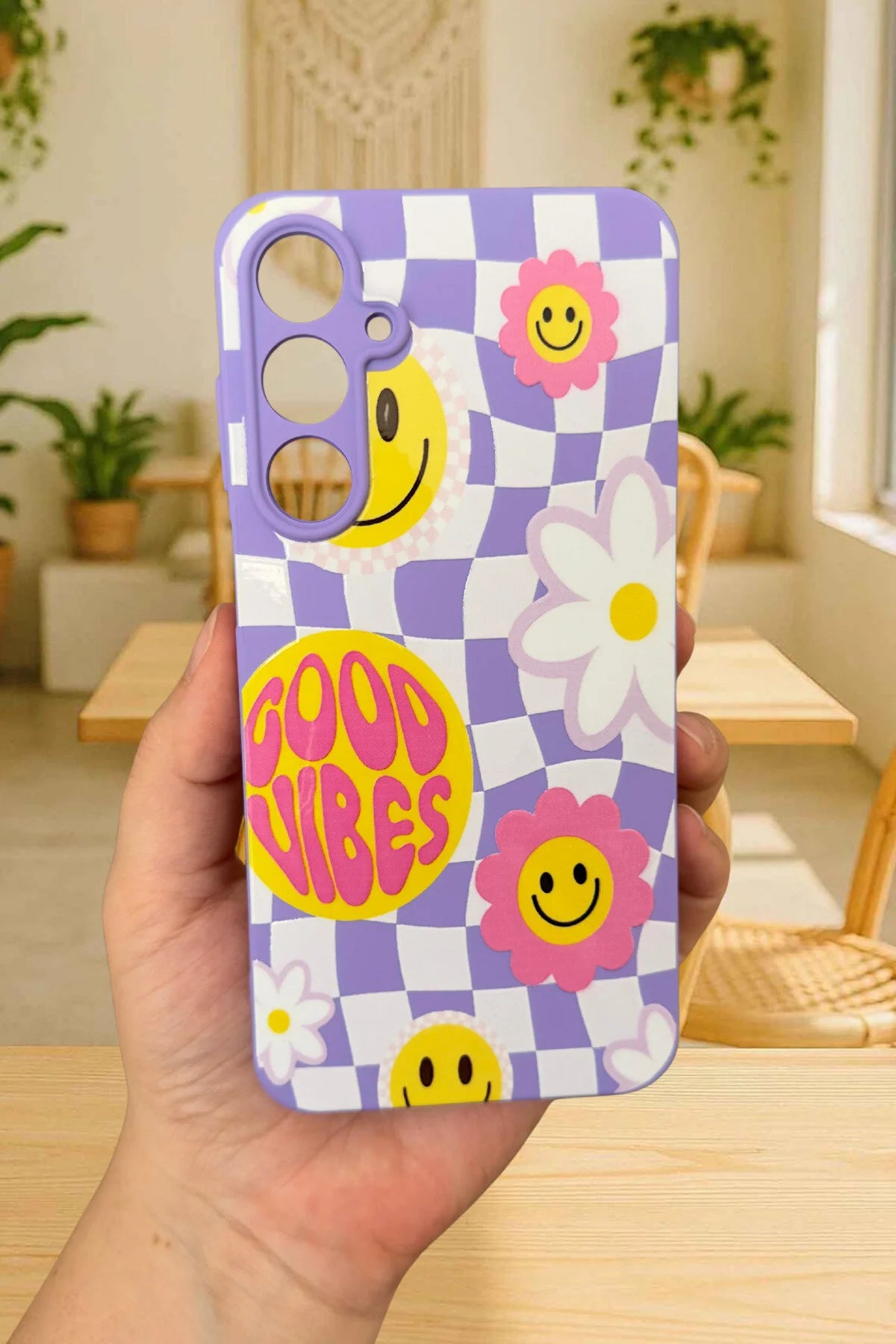 Samsung Galaxy A55 -GOOD VİBES Silikon Darbe Emici Klasik Korumalı Rubber Kılıf