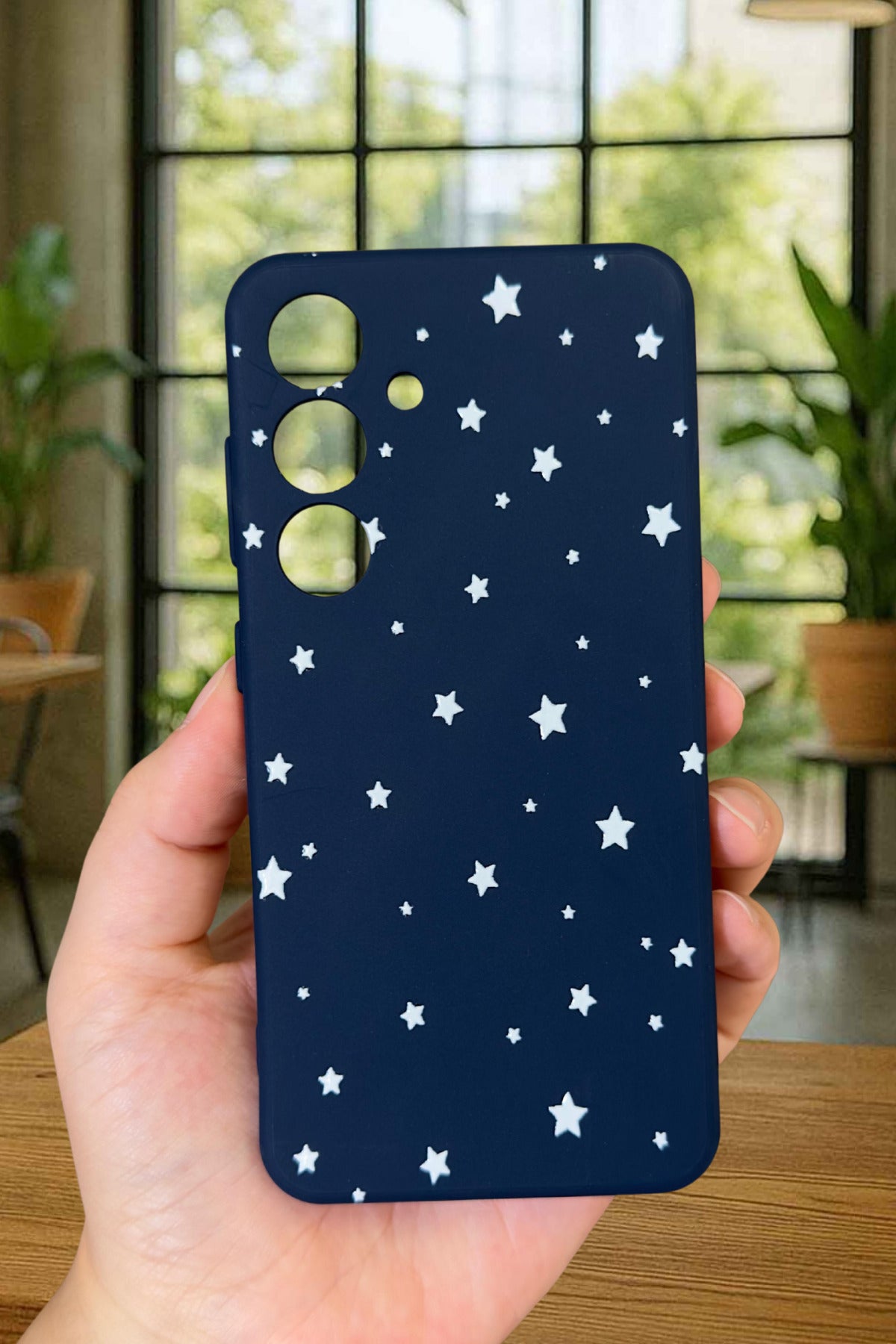 Samsung Galaxy S24- MİNİMAL YILDIZ DESENLİ Silikon Darbe Emici Klasik Korumalı Rubber Kılıf