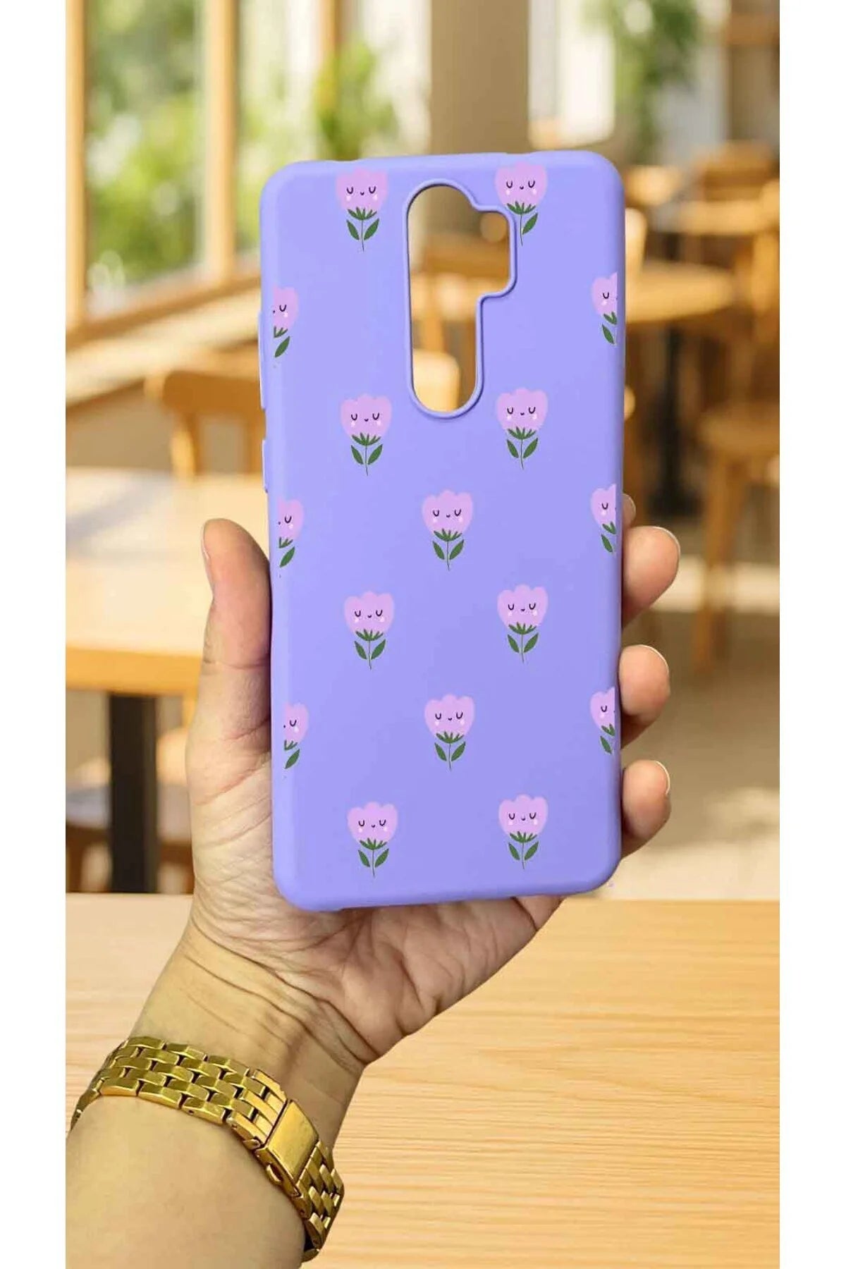 Xiaomi Redmi Note 8 Pro MİNİ LALE DESENLİ Silikon Darbe Emici Klasik Korumalı Rubber Kılıf