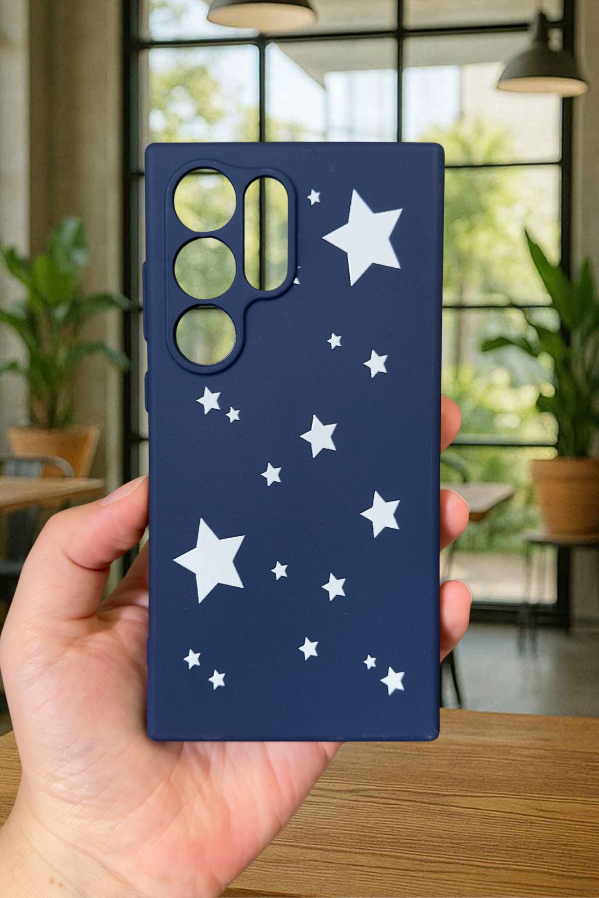 Samsung Galaxy S24 Ultra - MİNİ YILDIZ DESENLİ Silikon Darbe Emici Klasik Korumalı Rubber Kılıf