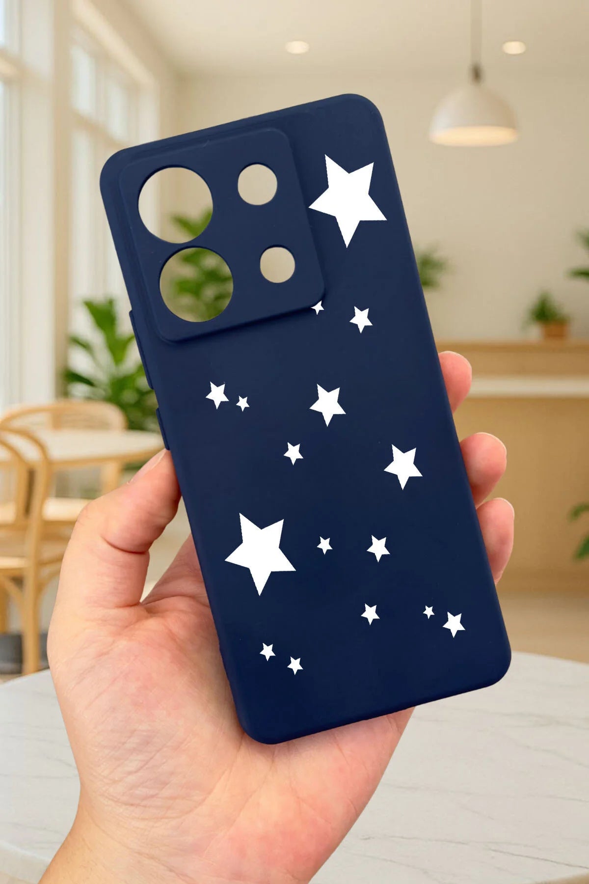 Xiaomi Redmi Note 13 Pro 5G MİNİ YILDIZ DESENLİ Silikon Darbe Emici Klasik Korumalı Rubber Kılıf