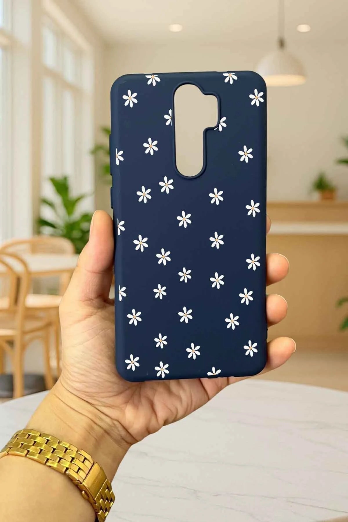 Xiaomi Redmi Note 8 Pro MİNİ PAPATYA DESENLİ Silikon Darbe Emici Klasik Korumalı Rubber Kılıf